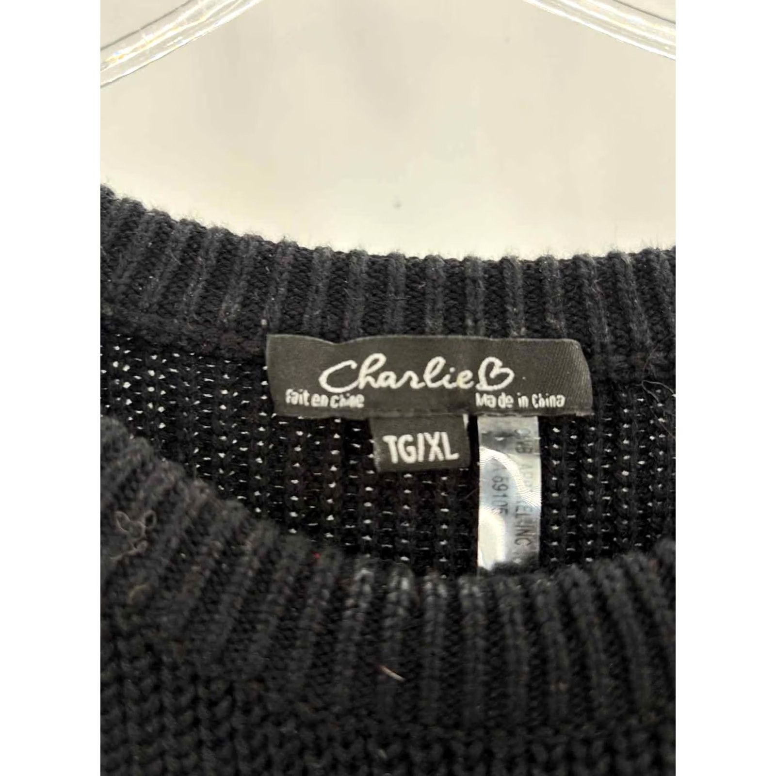 Vintage Charlie B Black Sweater XL Size XL / US 12-14 / IT 48-50 - 3 Thumbnail