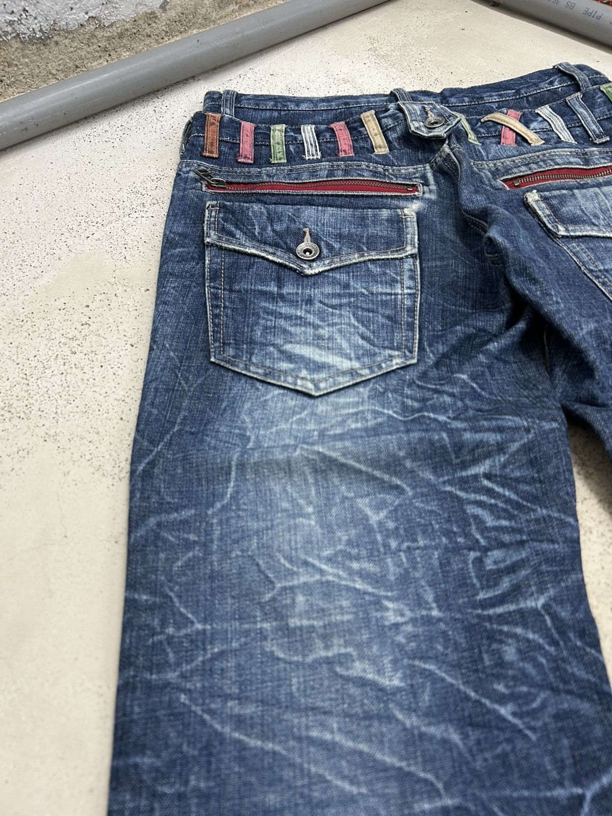 Le Grande Bleu (L.G.B.) Antfui Jeans Double Waist Clawn Marks Honeycombs Junya Size US 31 - 19 Thumbnail