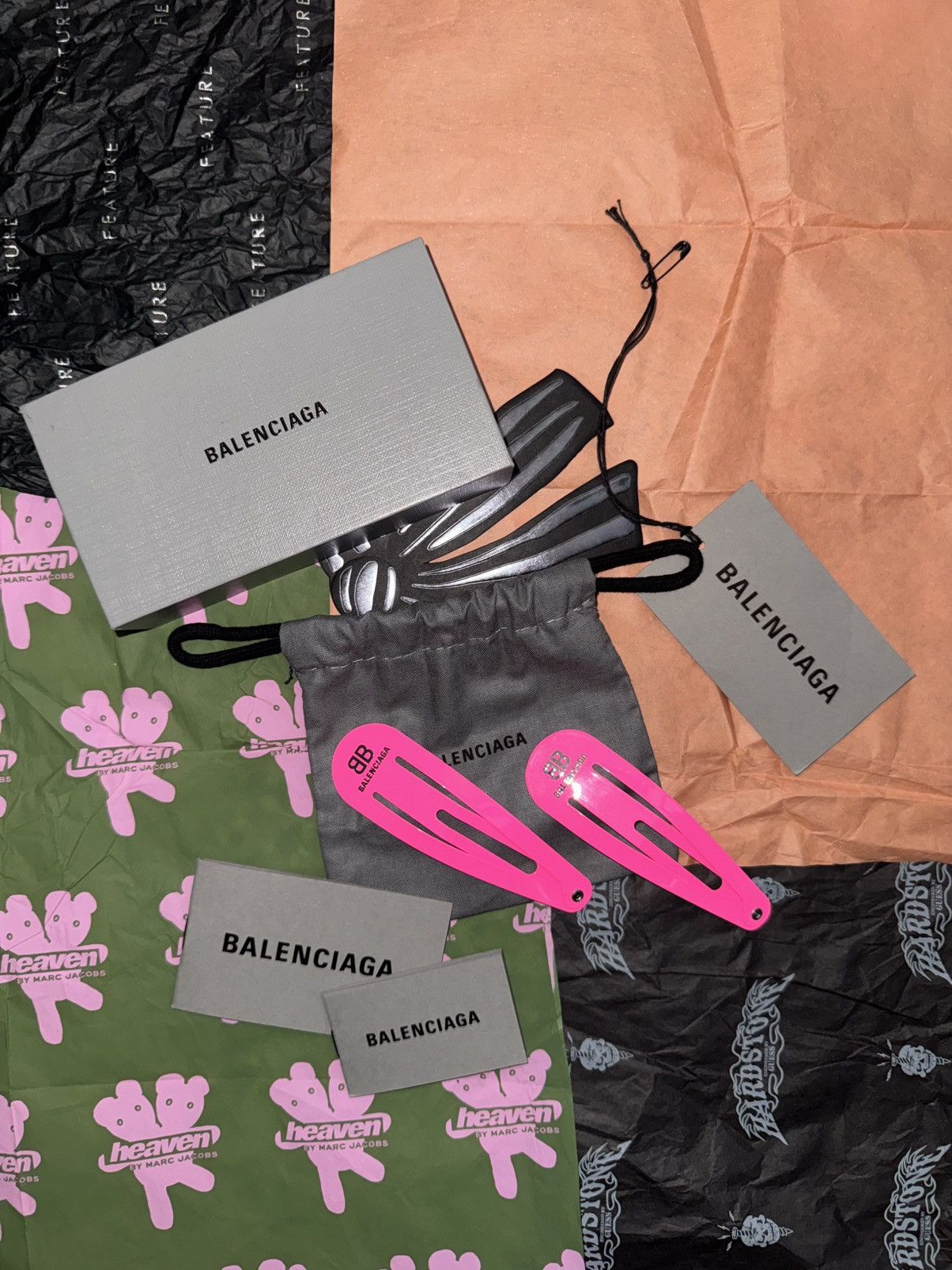 Balenciaga Balenciaga HOLLI XXL SNAP CLIP SET IN FLUO PINK Size ONE SIZE - 1 Thumbnail