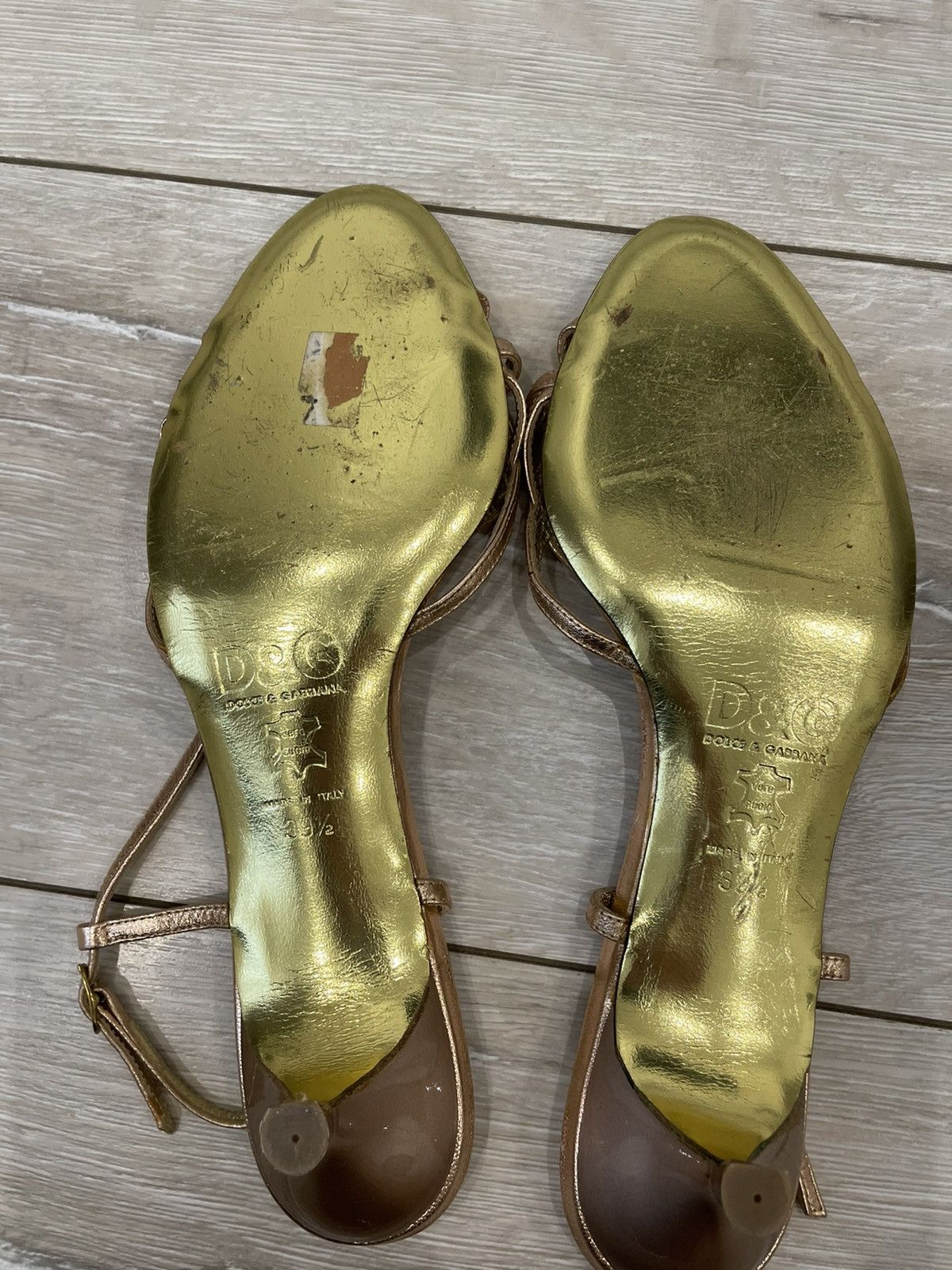 Dolce & Gabbana Dolce&Gabbana gold heels size 39 1/2 Size US 9.5 / IT 39.5 - 5 Thumbnail