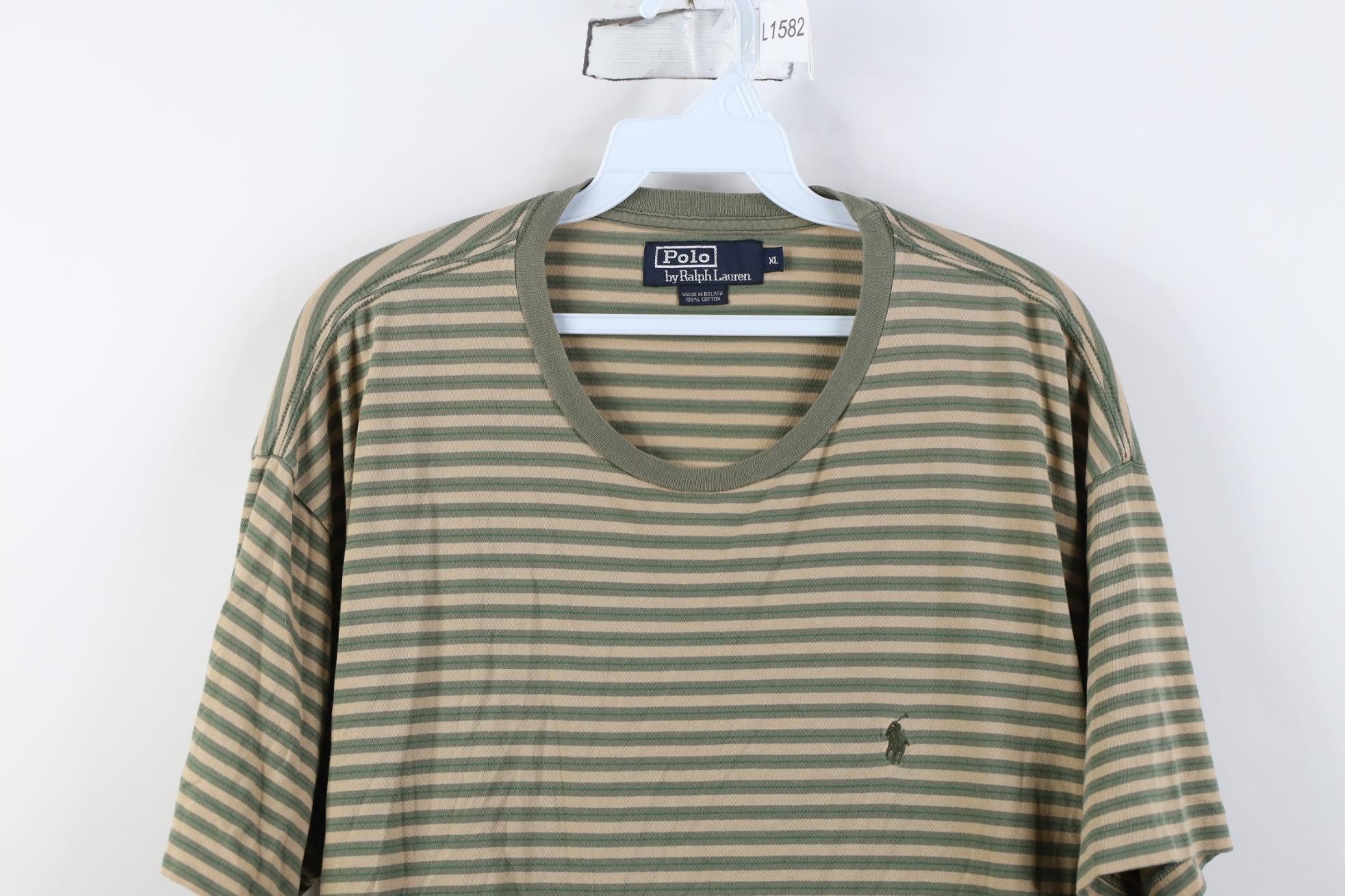 Polo Ralph Lauren Vintage 90s Ralph Lauren Tone Striped Short Sleeve T-Shirt Size US XL / EU 56 / 4 - 2 Thumbnail