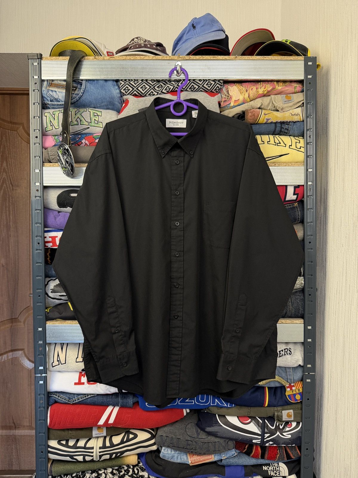 Vintage YSL Logo Black Casual Y2K Shirt Size US XL / EU 56 / 4 - 1 Thumbnail