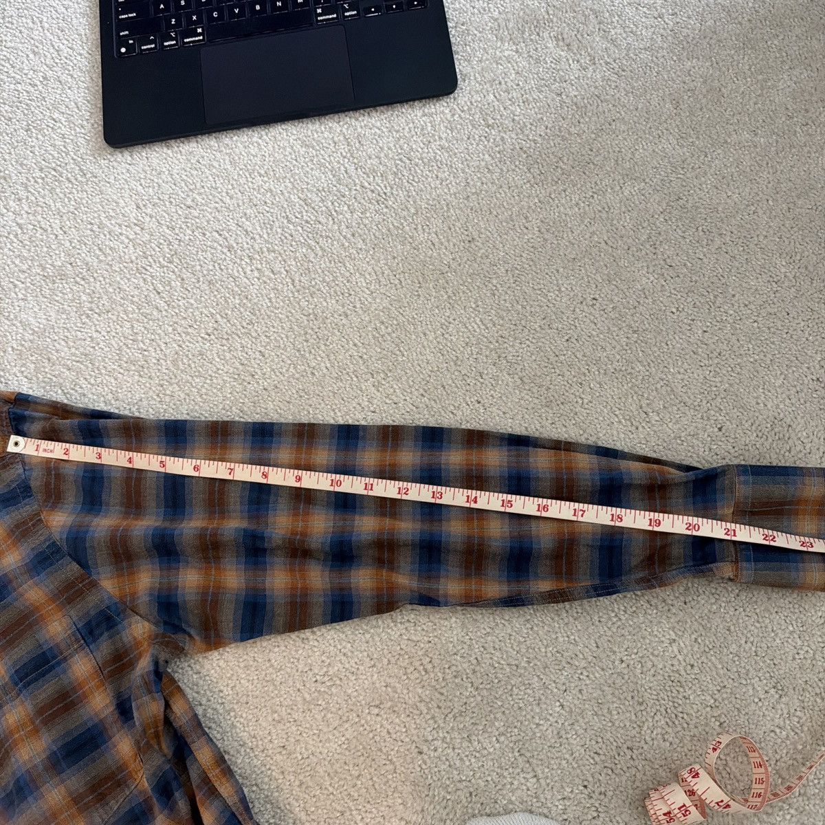 Johnston & Murphy Blue and Brown Plaid button up shirt Size US S / EU 44-46 / 1 - 3 Thumbnail
