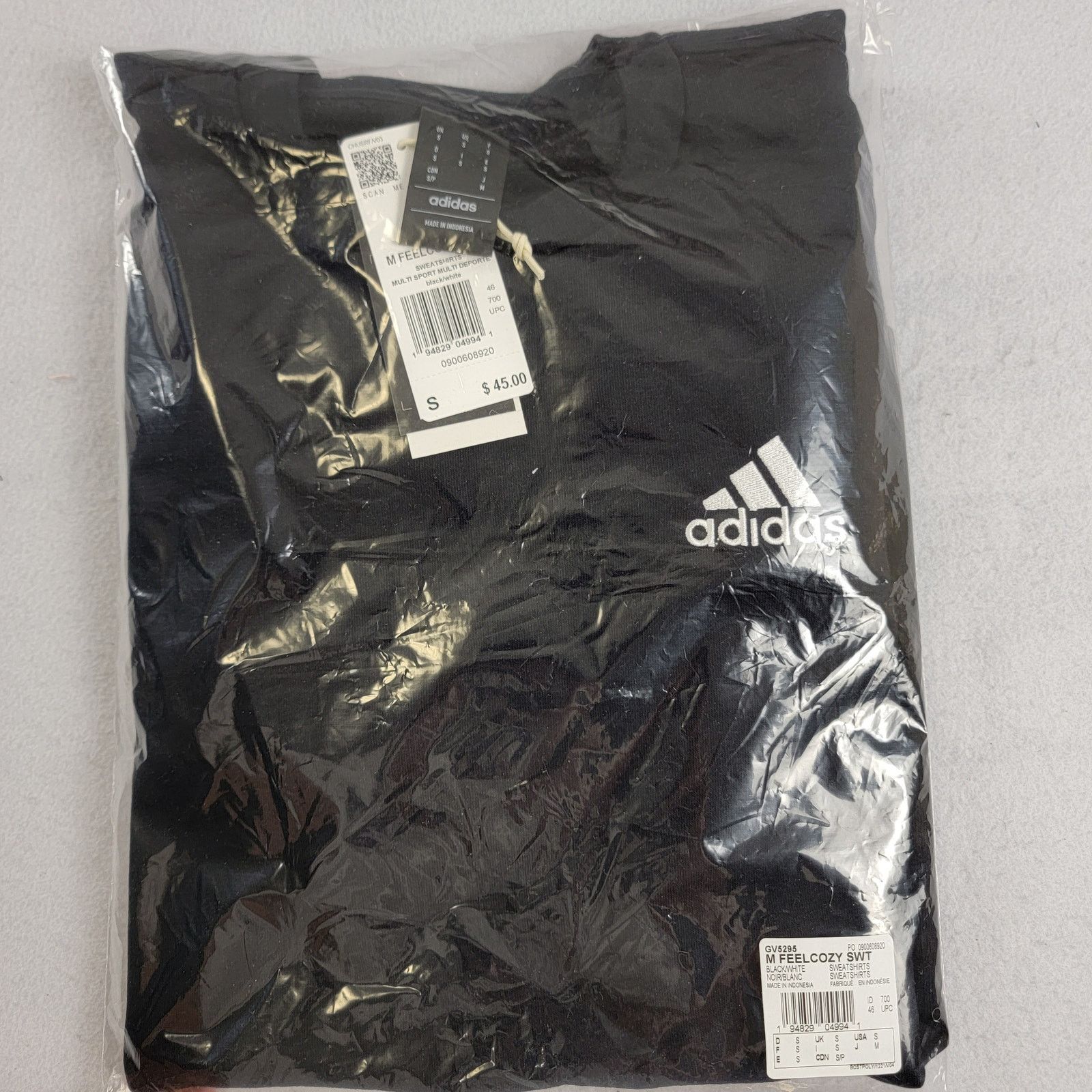 Adidas Adidas Mens Feelcozy Sweatshirt Black Sz S GV5295 (857-859) Size US S / EU 44-46 / 1 - 8 Thumbnail