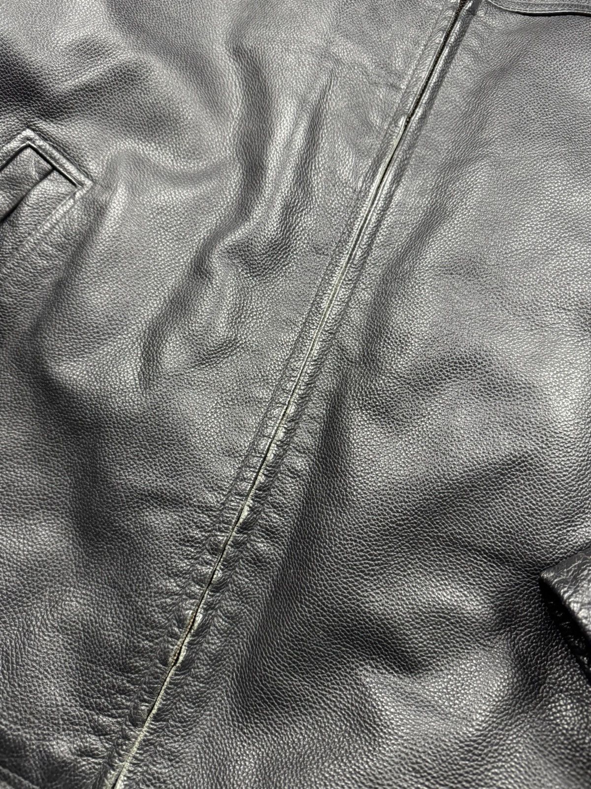 Japanese Brand Vintage leather hard jacket bomber baggy boxy opium japanese Size US XL / EU 56 / 4 - 8 Thumbnail