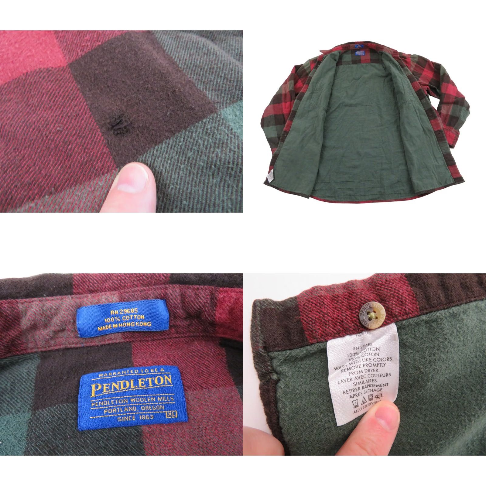 Pendleton VINTAGE Pendleton Heavyweight Flannel Shirt Mens XL Hunting Red Size US XL / EU 56 / 4 - 8 Thumbnail