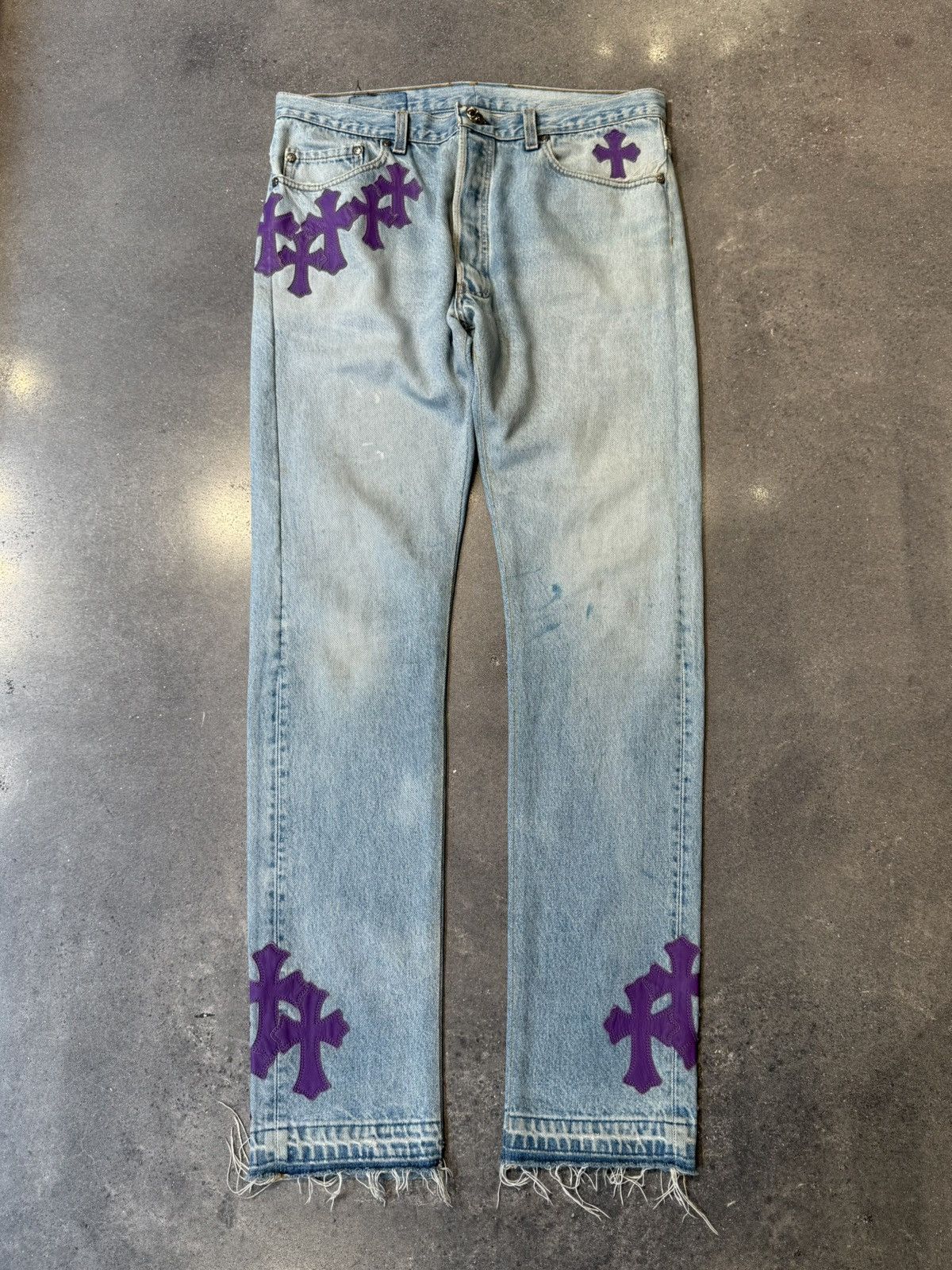 Chrome Hearts Chrome Hearts Purple Cross Patch Blue Jeans Levi’s Denim Size US 34 / EU 50 - 1 Thumbnail