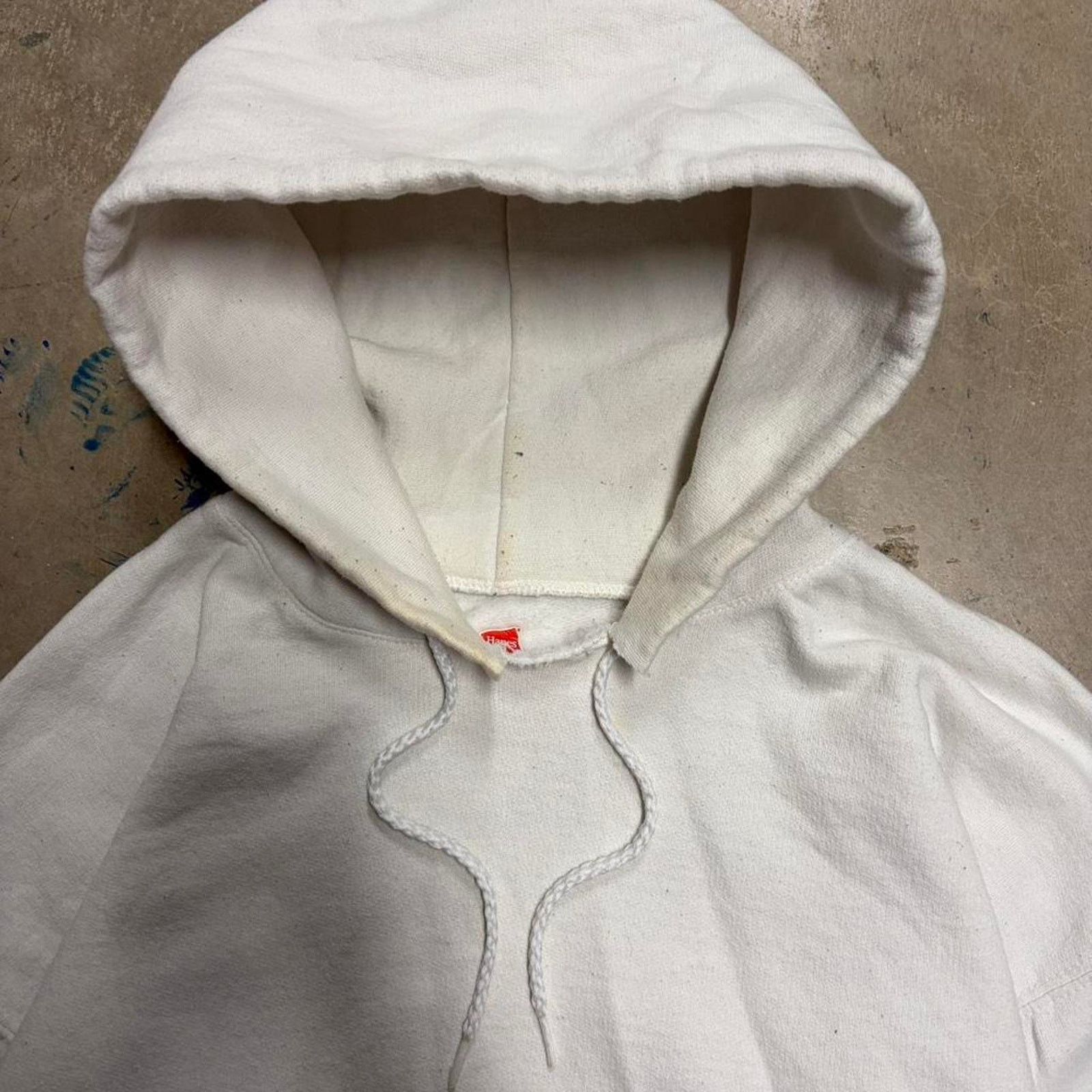 Hanes 2000s blank white hoodie Size US L / EU 52-54 / 3 - 3 Thumbnail