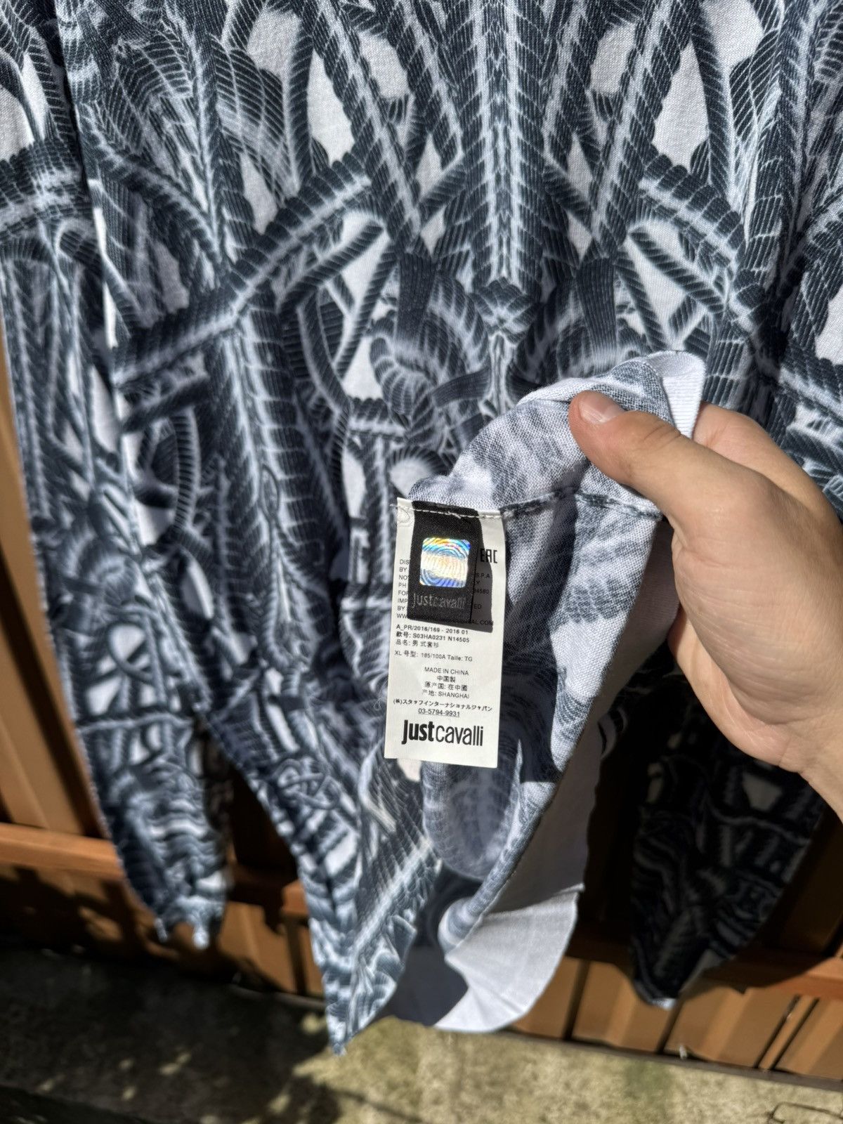 Just Cavalli Just Cavalli Ropes Overprint Long Sleeve Size US XL / EU 56 / 4 - 6 Thumbnail