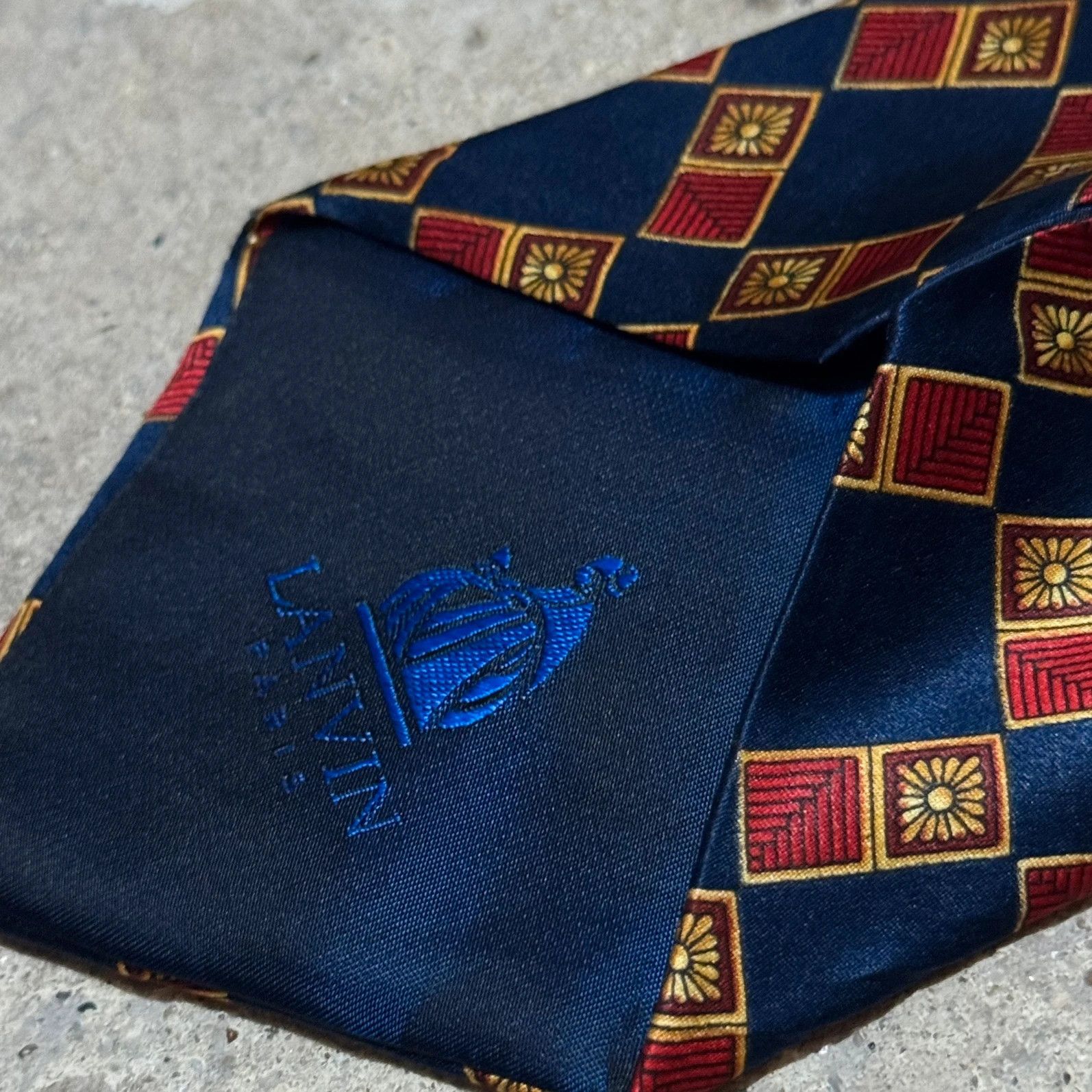 Lanvin Vintage Lanvin geometric silk tie Size ONE SIZE - 4 Thumbnail