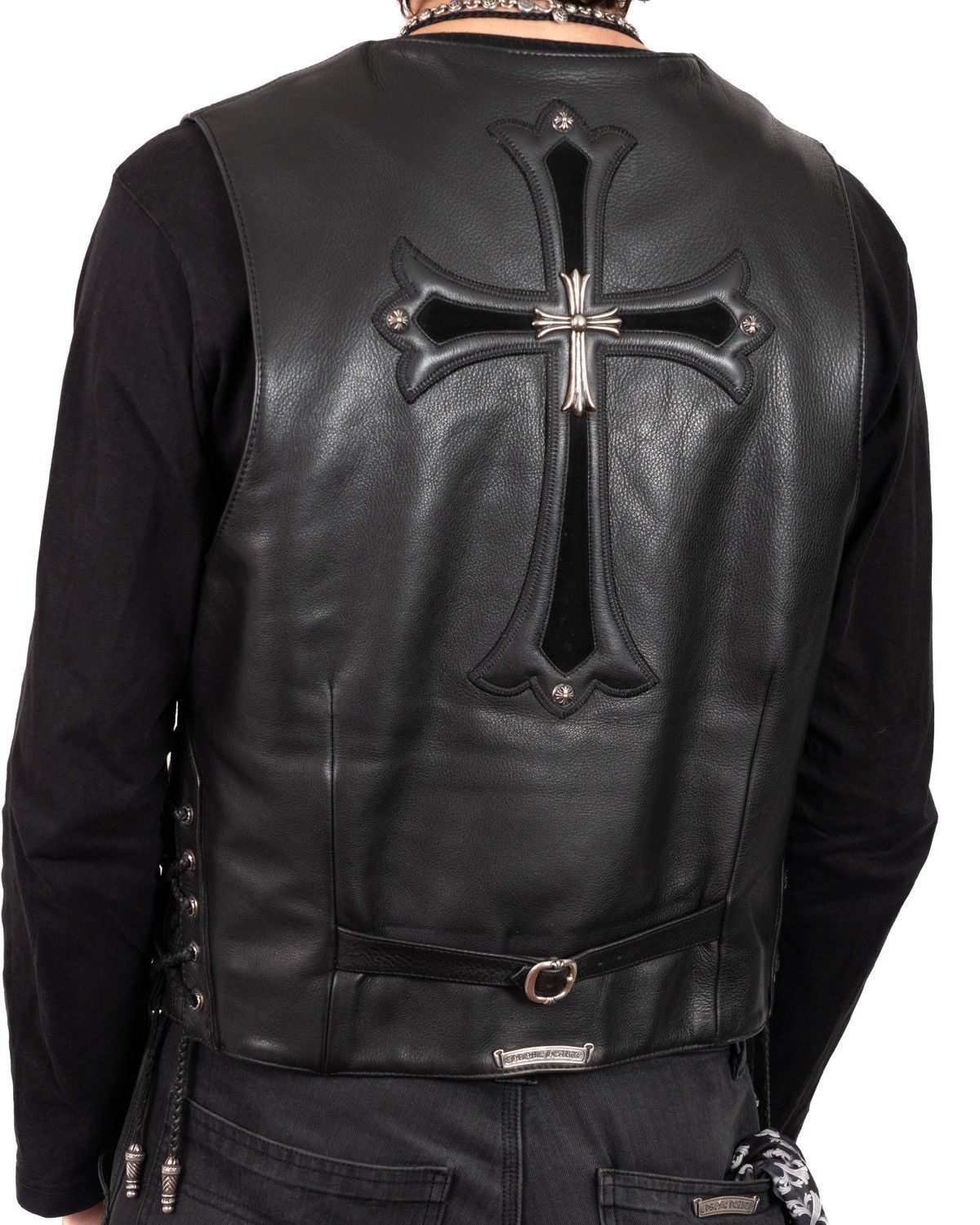 Chrome Hearts *RARE* Chrome Hearts 6 Buttons Cross Leather Vest Vintage Size US L / EU 52-54 / 3 - 4 Thumbnail