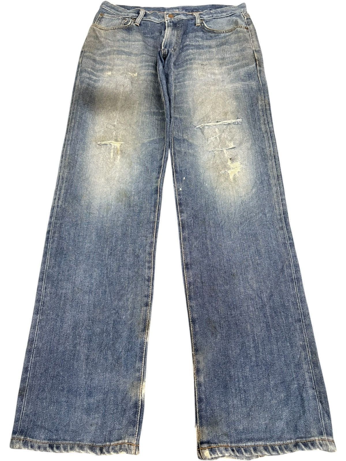 Edwin Vintage Edwin 504 Mud Wash Distressed Loose Jeans Size US 32 / EU 48 - 1 Thumbnail