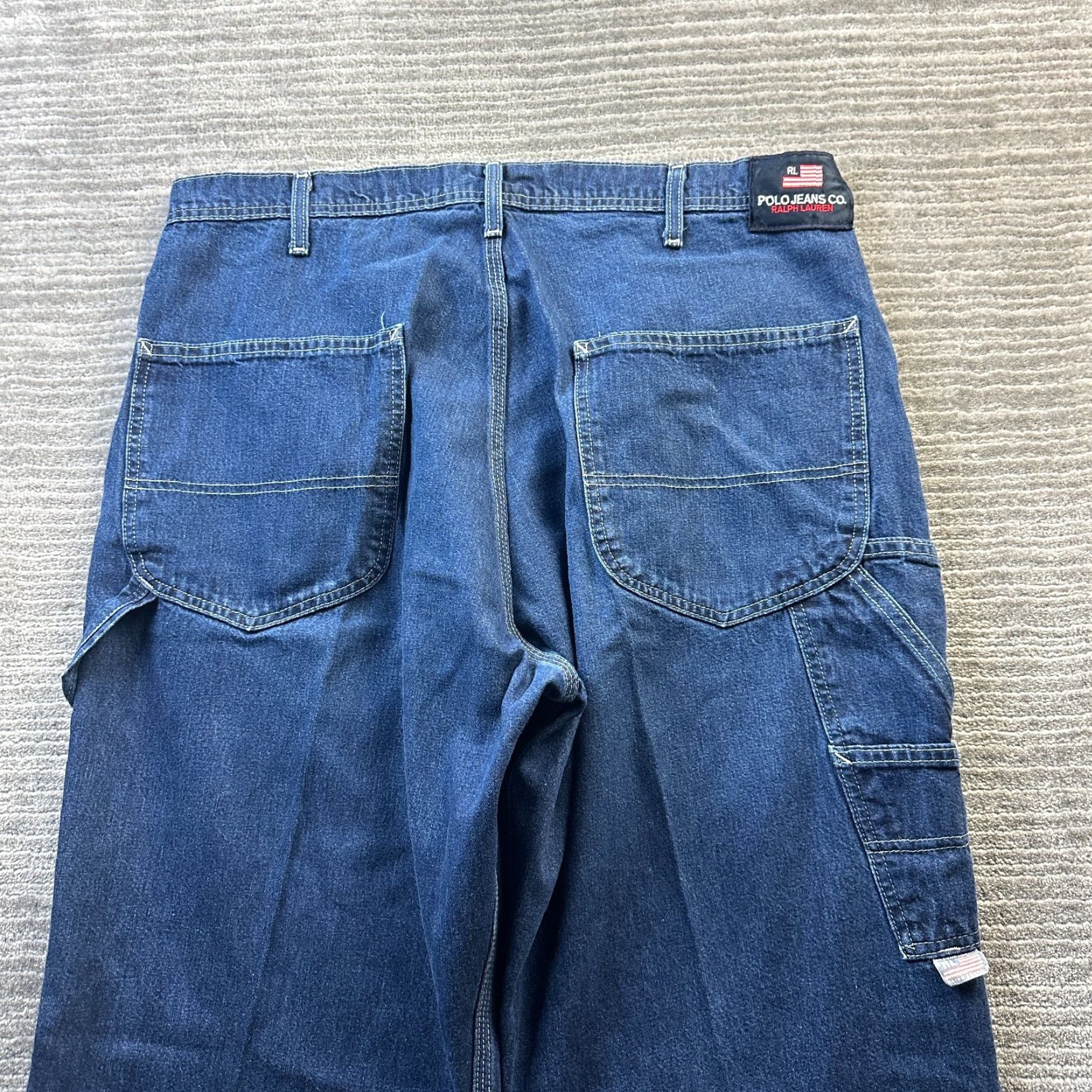 Polo Ralph Lauren VINTAGE Polo Ralph Lauren Jeans Mens 36x30 Denim Carpenter Y2K Baggy Wide Leg Jeans Size US M / EU 48-50 / 2 - 3 Thumbnail
