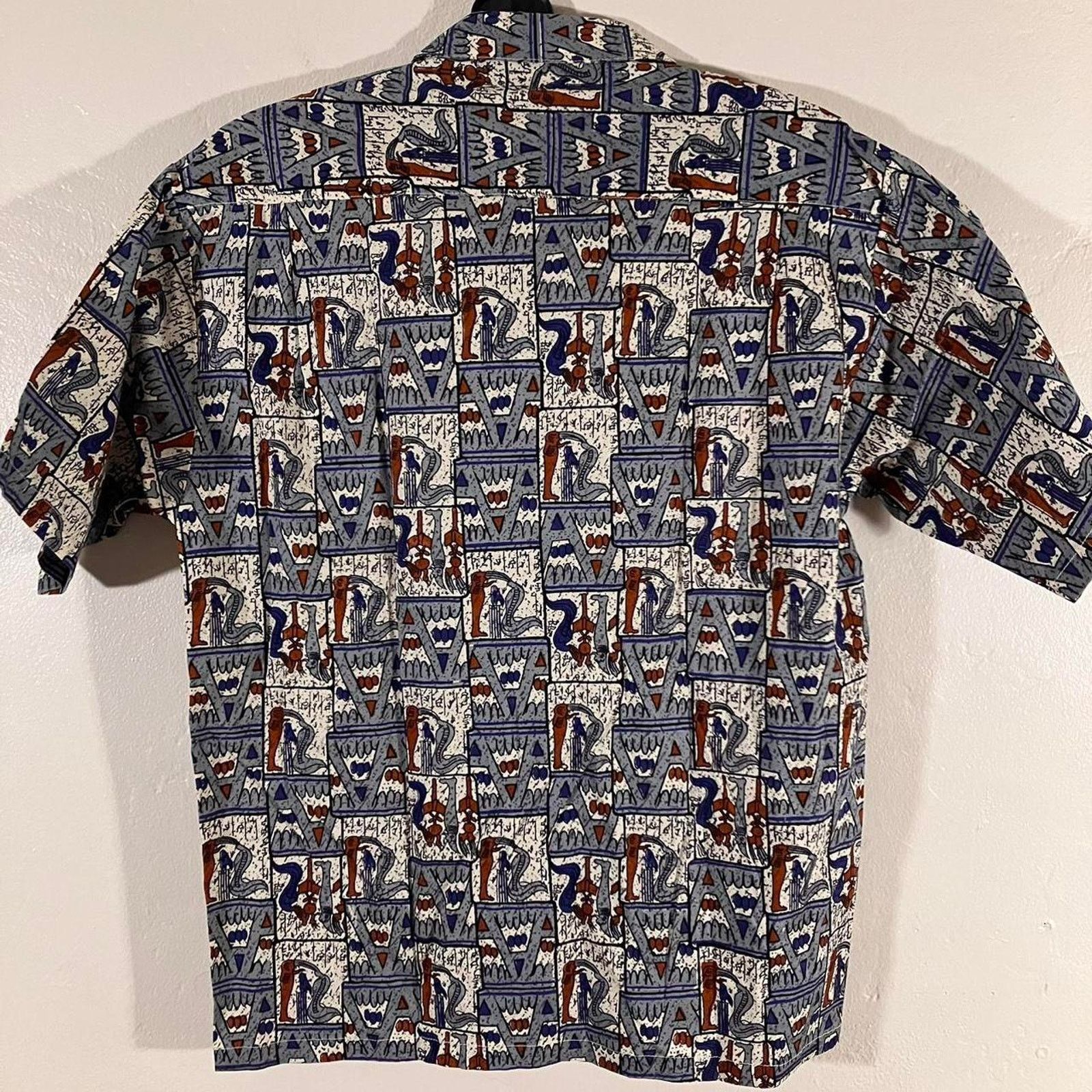 Vintage Vintage 80s Gai Men Ancient Egypt Casual Button Down Shirt Size US L / EU 52-54 / 3 - 4 Thumbnail