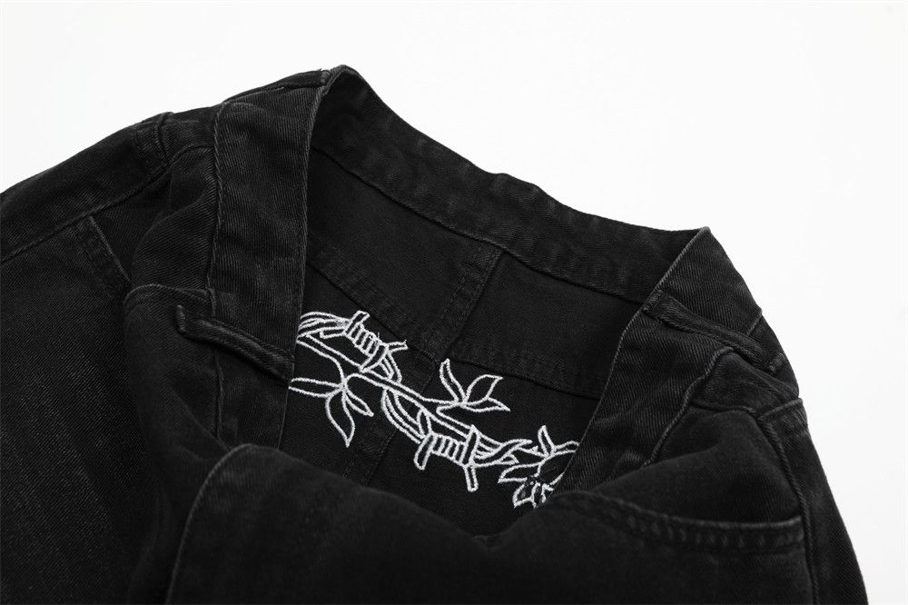 Japanese Brand × Jean Washed distressed loose vintage embroidered scimitar jeans Size US 32 / EU 48 - 6 Thumbnail