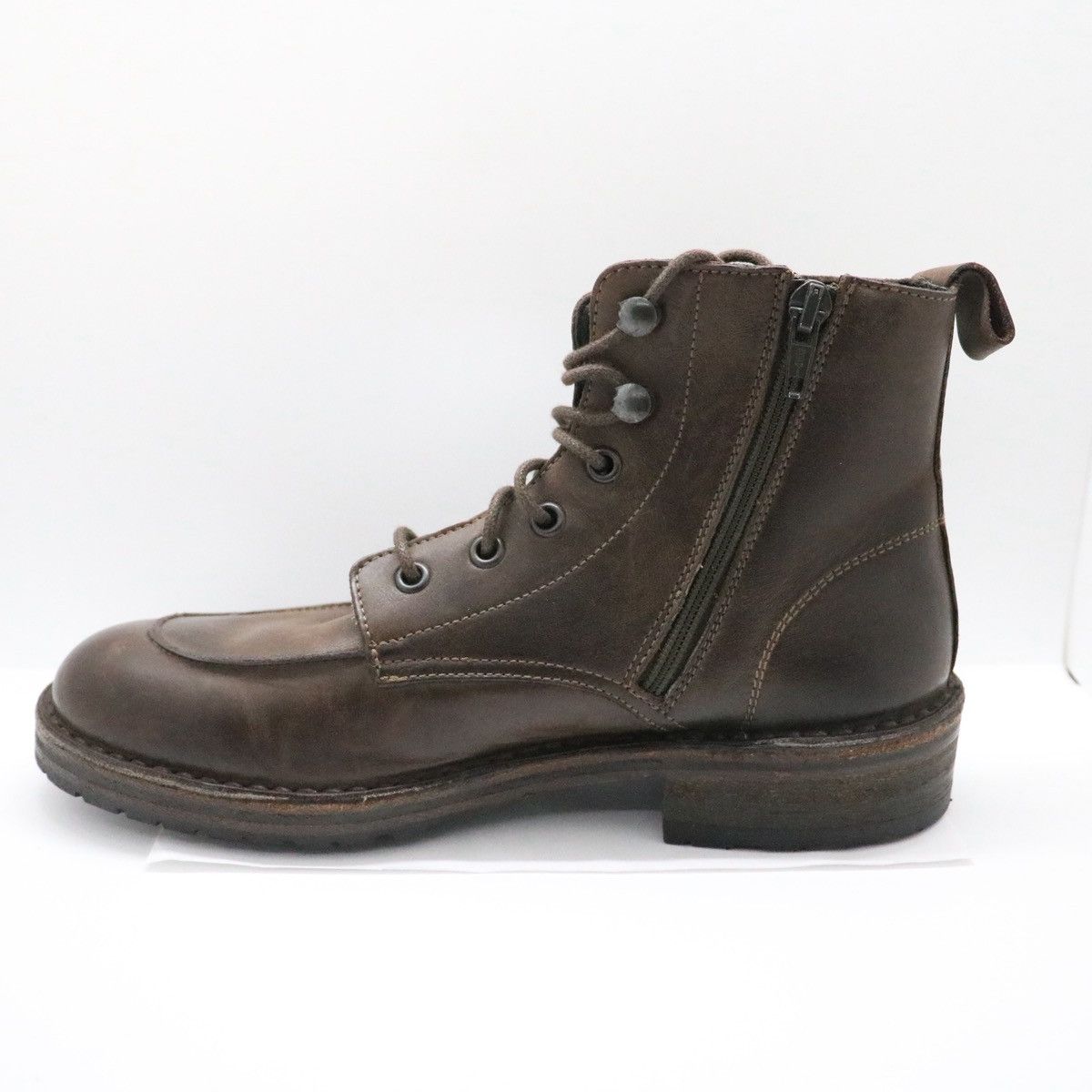 Other Boemos Italy Brown Leather Boots Lace Zip Up US6.5 EU37 Size US 7 / IT 37 - 15 Thumbnail