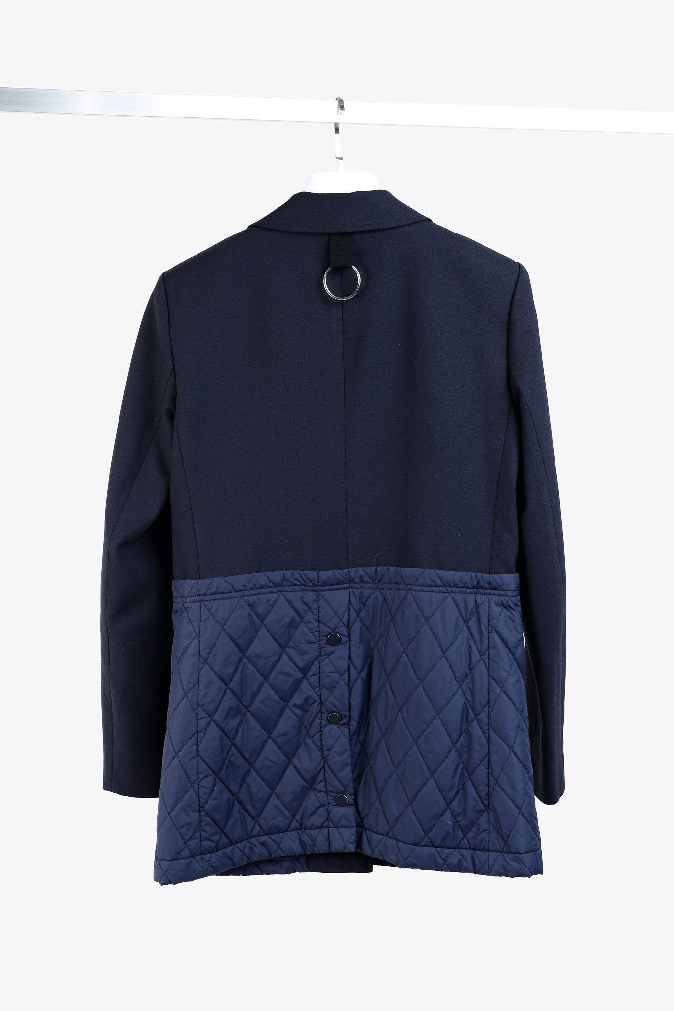Tibi Tibi Quilted Combo Navy Blazer Jacket Size M / US 6-8 / IT 42-44 - 2 Thumbnail