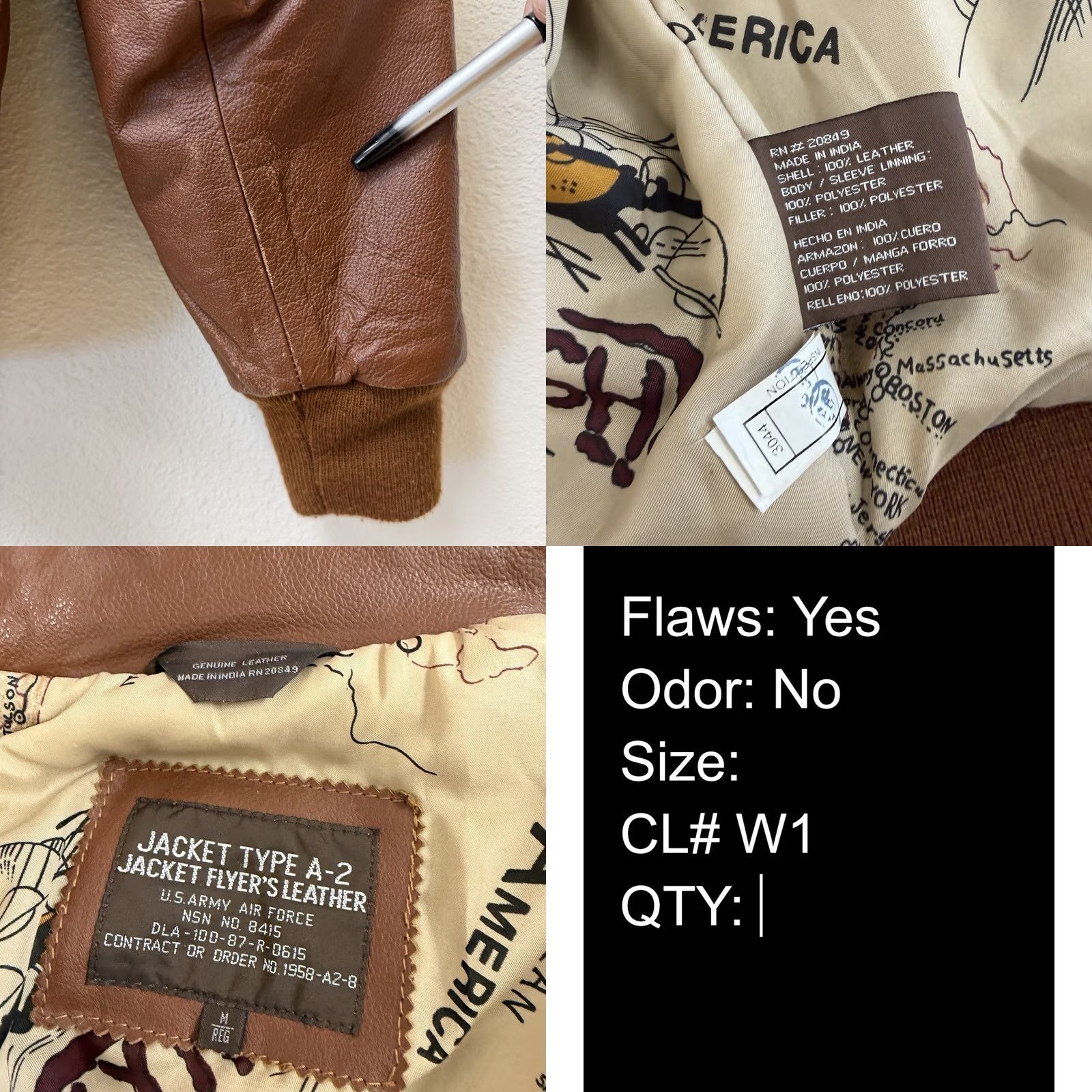 Vintage VINTAGE US Army Air Force Jacket Leather Brown Size Men M Reg Size US M / EU 48-50 / 2 - 9 Thumbnail