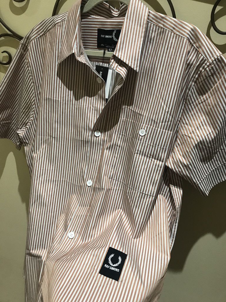 Fred Perry × Raf Simons FRED PERRY X RAF SIMONS PINSTRIPE BUTTON UP SHIRT Size US XXL / EU 58 / 5 - 1 Thumbnail