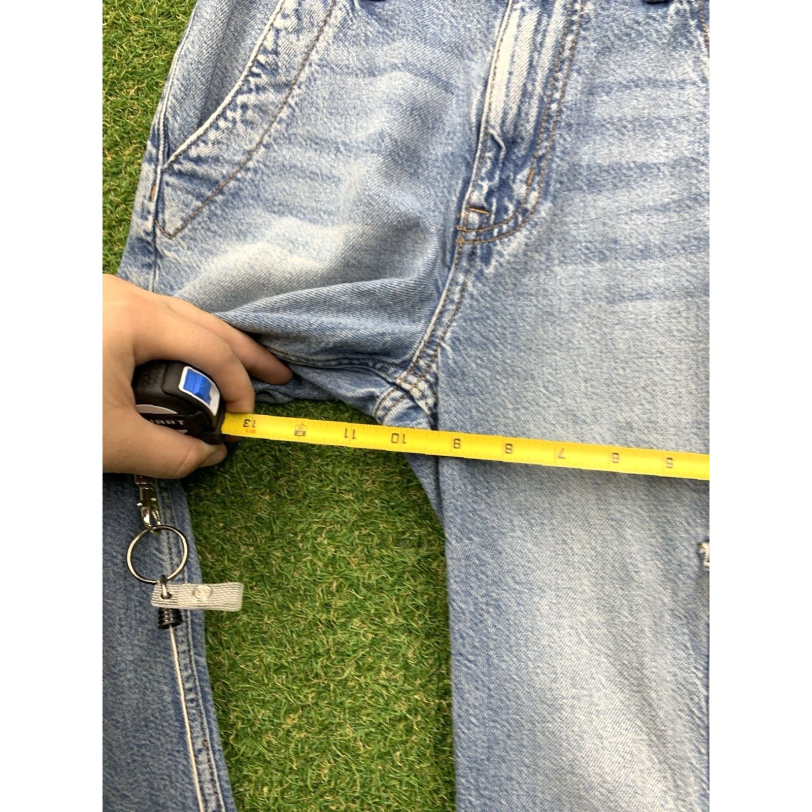 Vintage Aéropostale Jeans Womens 0 High Rise Wide-Leg Cargo Light Wash Blue 90s Grunge Indie Regular Womens Jeans Size 25" / US 0 / IT 36 - 6 Thumbnail