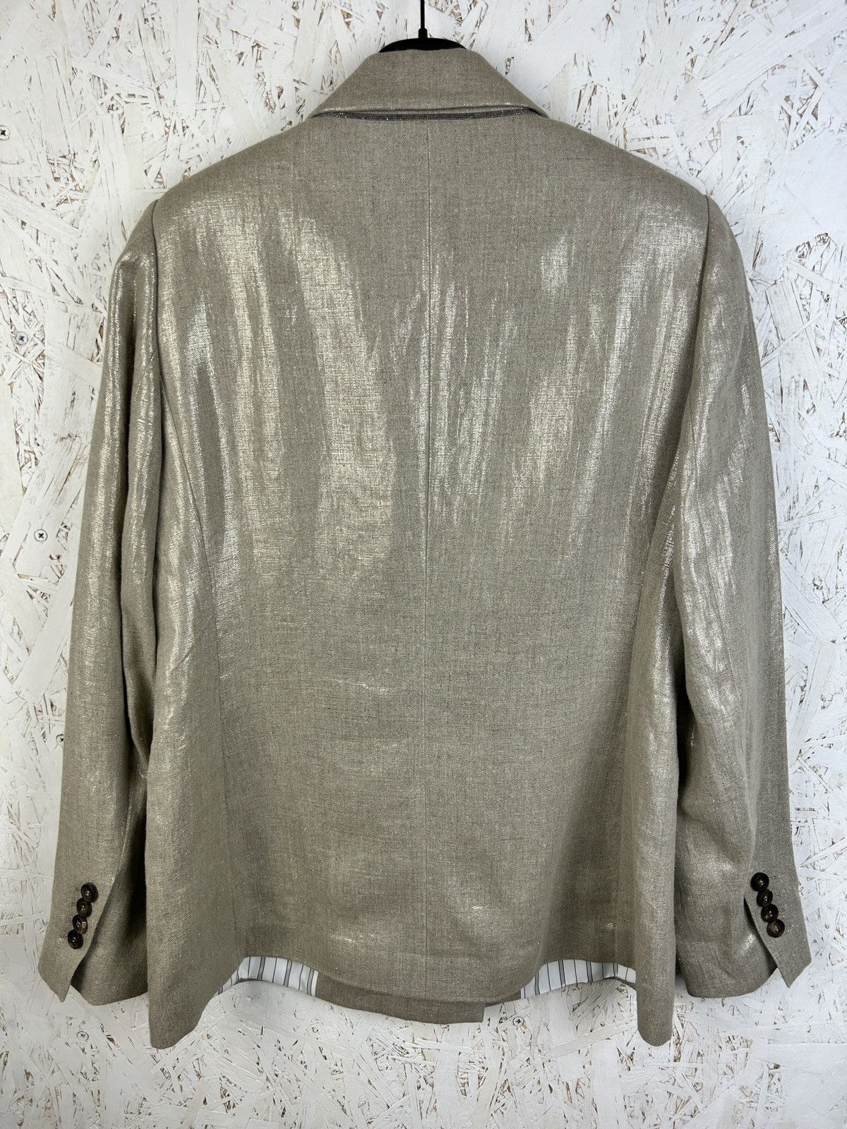 Brunello Cucinelli Brunello Cucinelli Shiny Lino Blazer Jacket Size M / US 6-8 / IT 42-44 - 6 Thumbnail