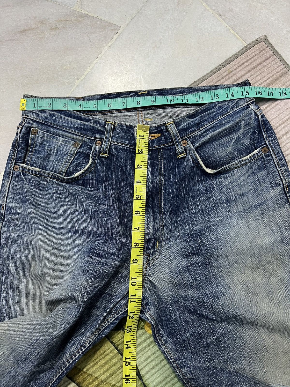Edwin × If Six Was Nine VINTAGE EDWIN 505z SELVEDGE DISTRESSED BAGGY JEANS Size US 31 - 15 Thumbnail
