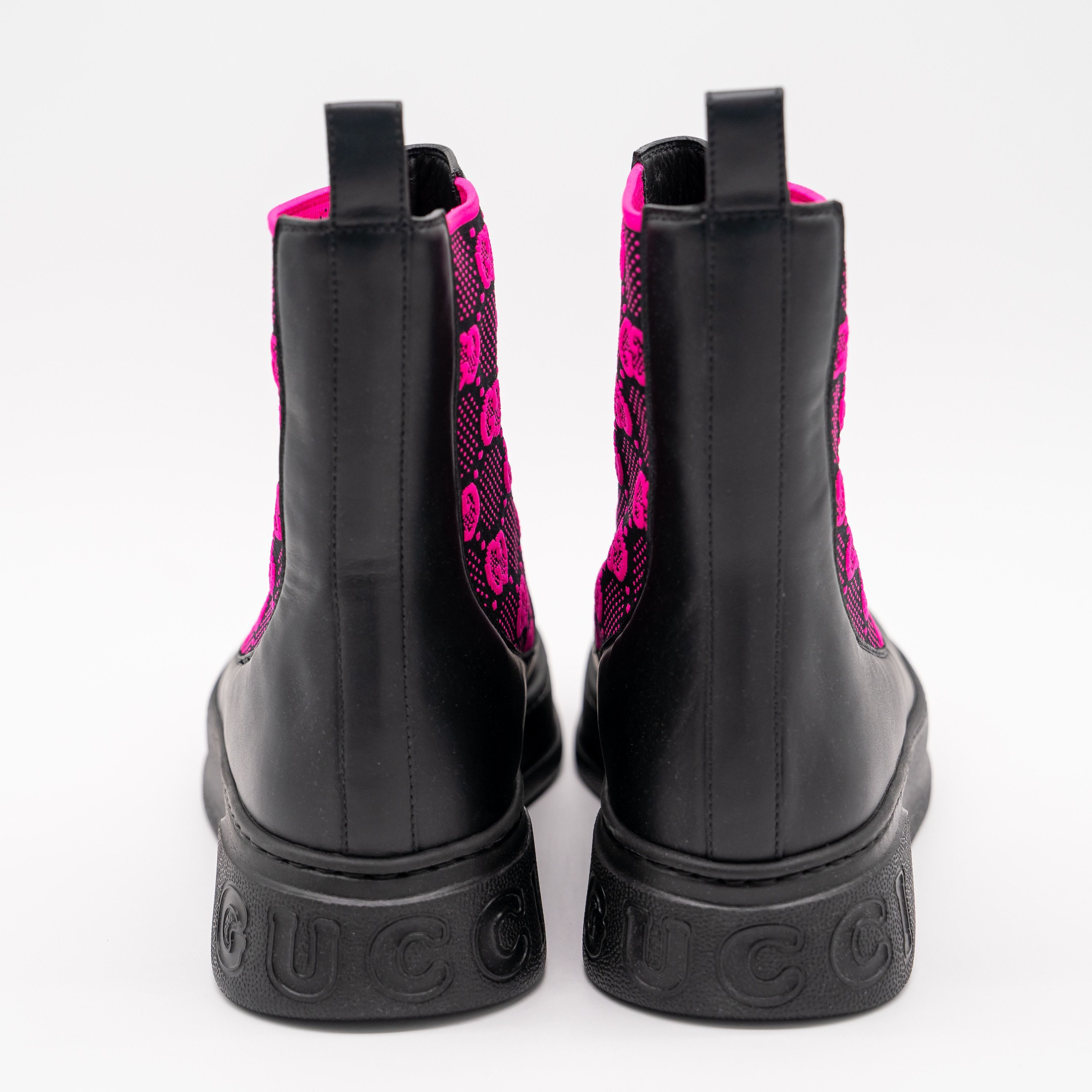 Gucci 41G 11 US Gucci Panelled Jersey Leather Boots Black Pink GG Size US 11 / IT 41 - 5 Thumbnail