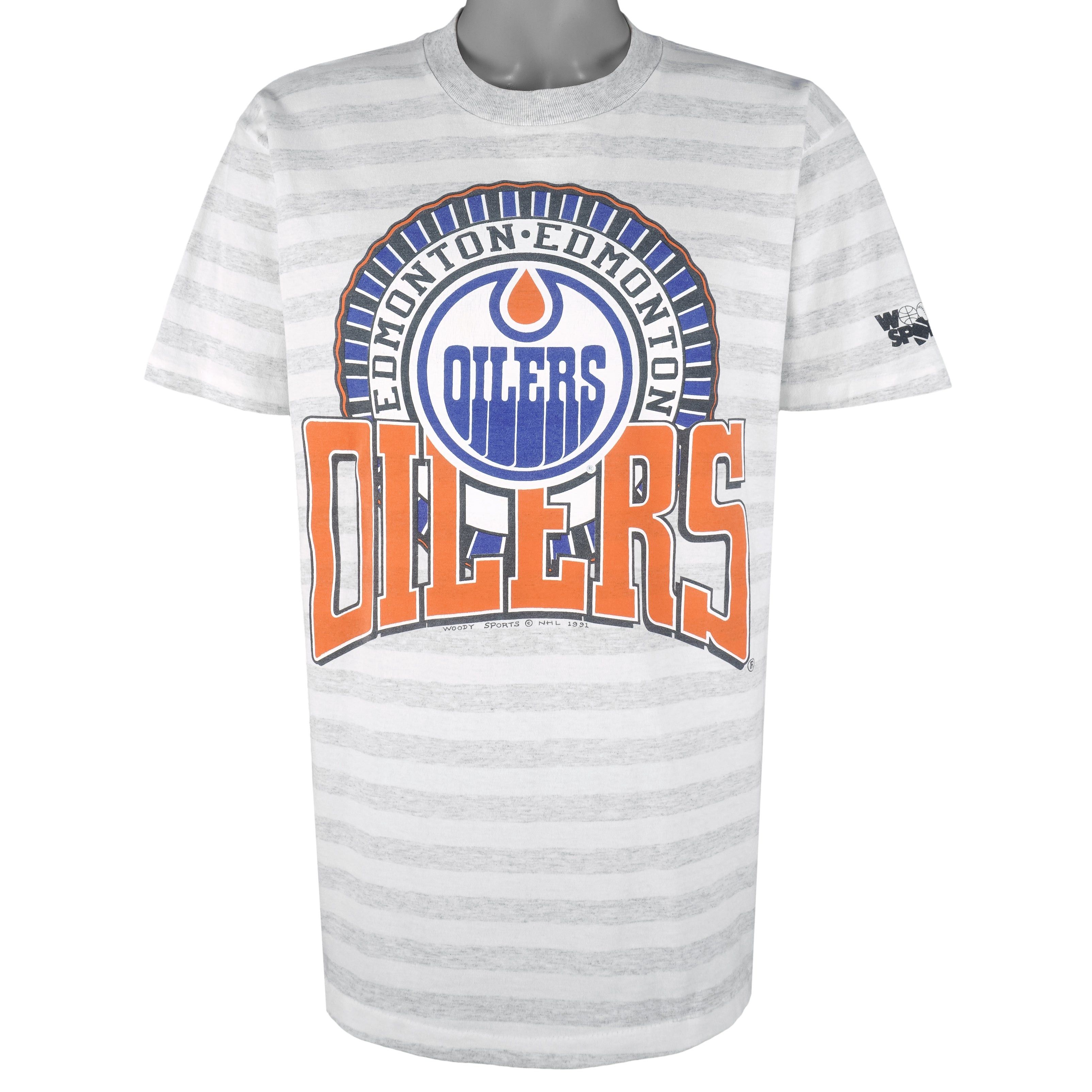 (Woody Sports) - Edmonton Oilers Single Stitch T-Shirt 1991