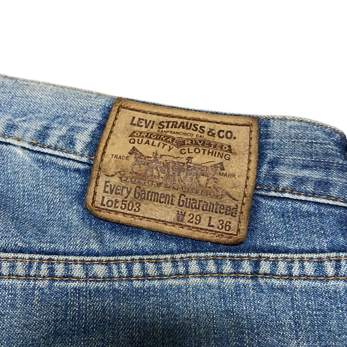 Levi's Vintage Levis 503 Distressed Denim Selvedge Jeans Size US 29 - 12 Thumbnail