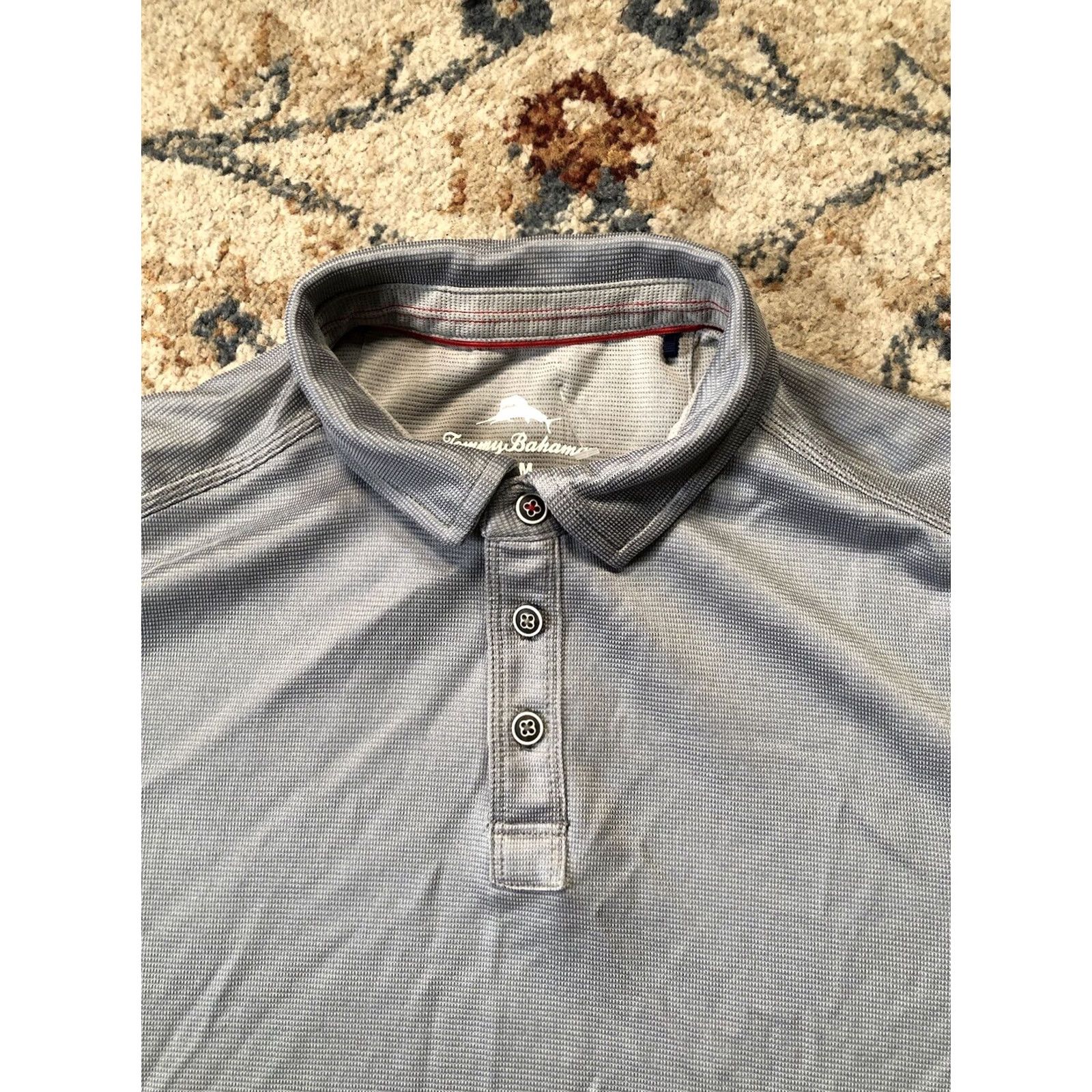 Tommy Bahama Tommy Bahama Polo Shirt Mens Gray Short Sleeve Cotton Blend Regular Fit Casual Golf Beach 90s? Size US M / EU 48-50 / 2 - 6 Thumbnail