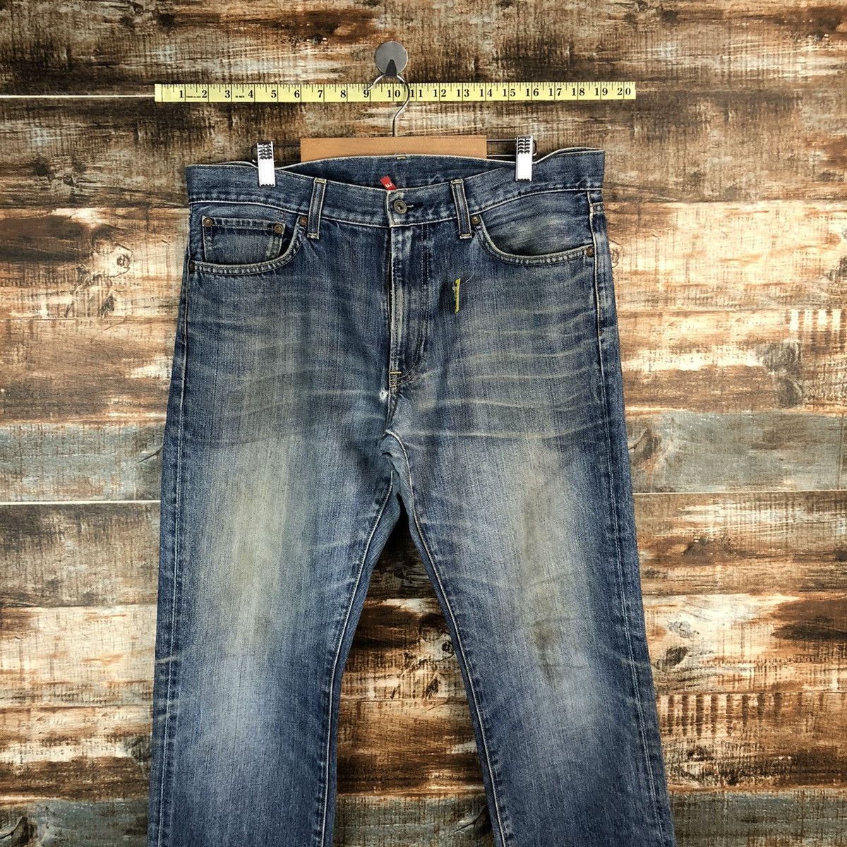 Japanese Brand Uniqlo japan ripped vintage Blue Denim Pants #A1402 Size US 34 / EU 50 - 2 Thumbnail