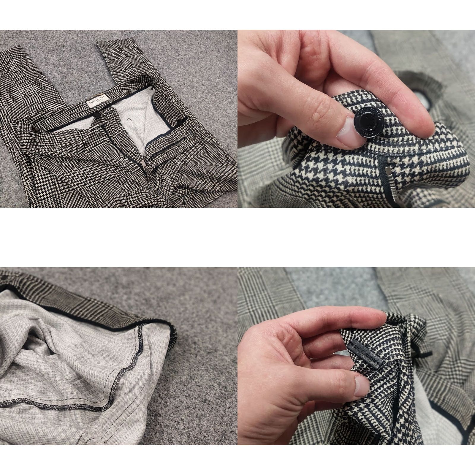 Yves Saint Laurent Saint Laurent check-patterned Skinny Jersey Leggings Trousers Pants, Women, Size S, Gray, Check, Leggings, Slim, Jersey, Saint Laurent Size S / US 4 / IT 40 - 10 Thumbnail
