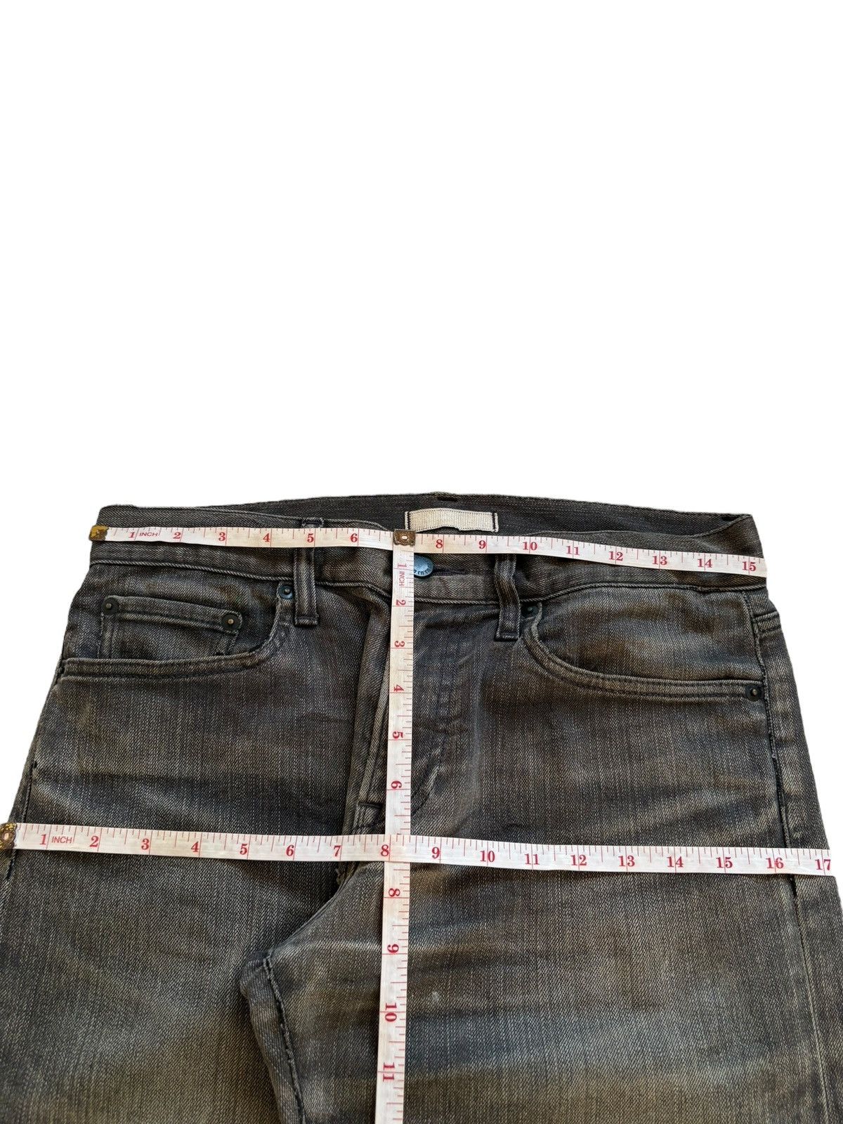 Japanese Brand × Jun Takahashi × Uniqlo Vintage Uniqlo Rusty Mud Wash Distressed Ripped Jeans Size US 31 - 12 Thumbnail