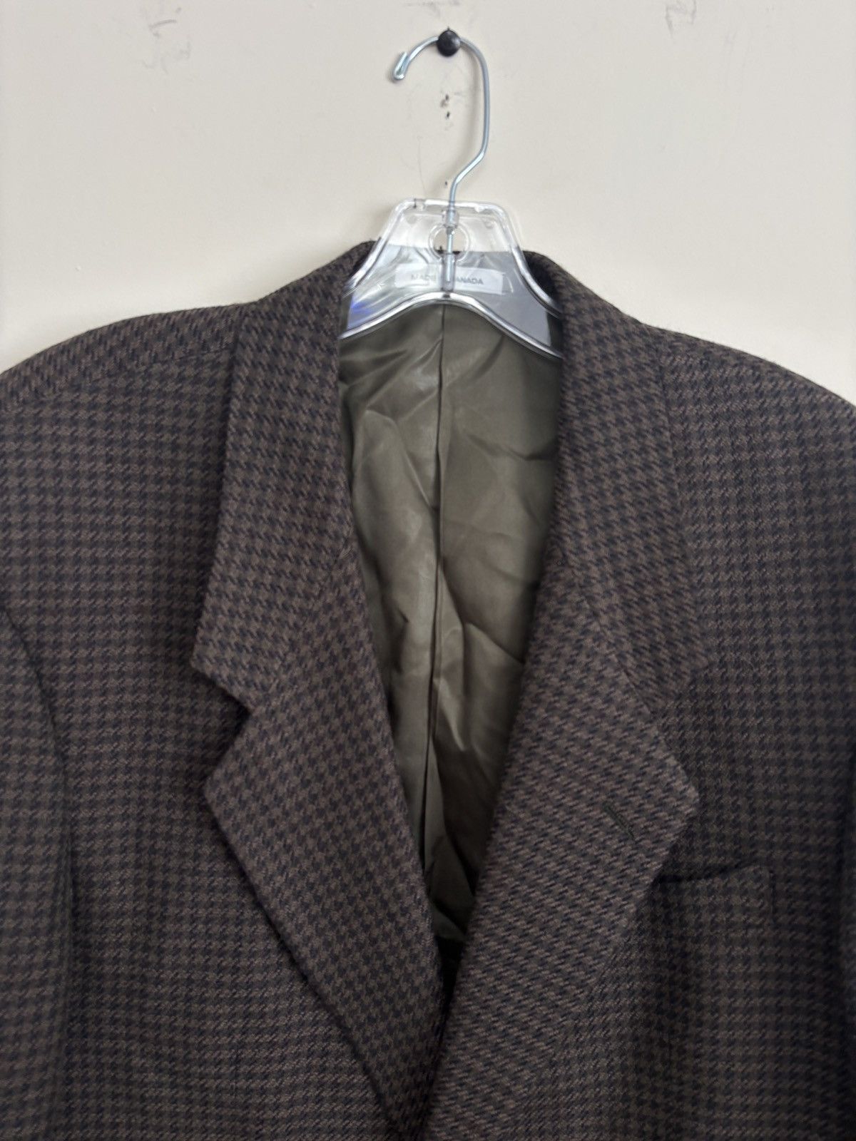 Yves Saint Laurent Yves Saint Laurent Sport Coat Mens Brown Houndstooth Blazer Size 40R - 2 Thumbnail