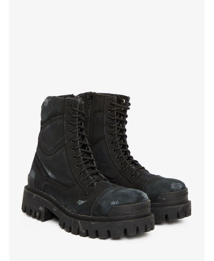 Balenciaga Balenciaga Black Strike Distressed Lace-Up Boots Size US 9 / IT 39 - 1 Thumbnail
