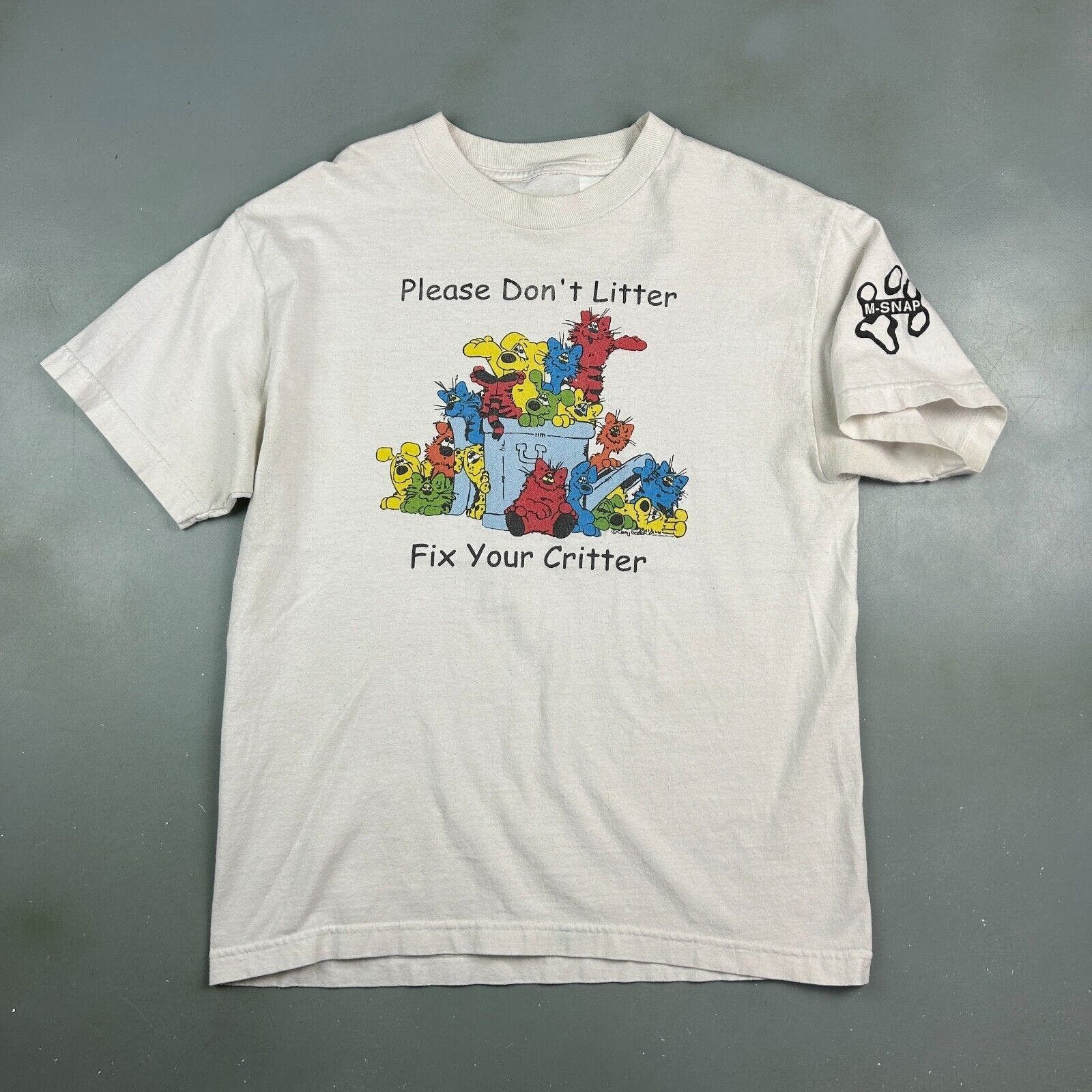 Vintage VINTAGE | Please Dont Litter Fix Your Critter T-Shirt sz M Size US M / EU 48-50 / 2 - 1 Thumbnail
