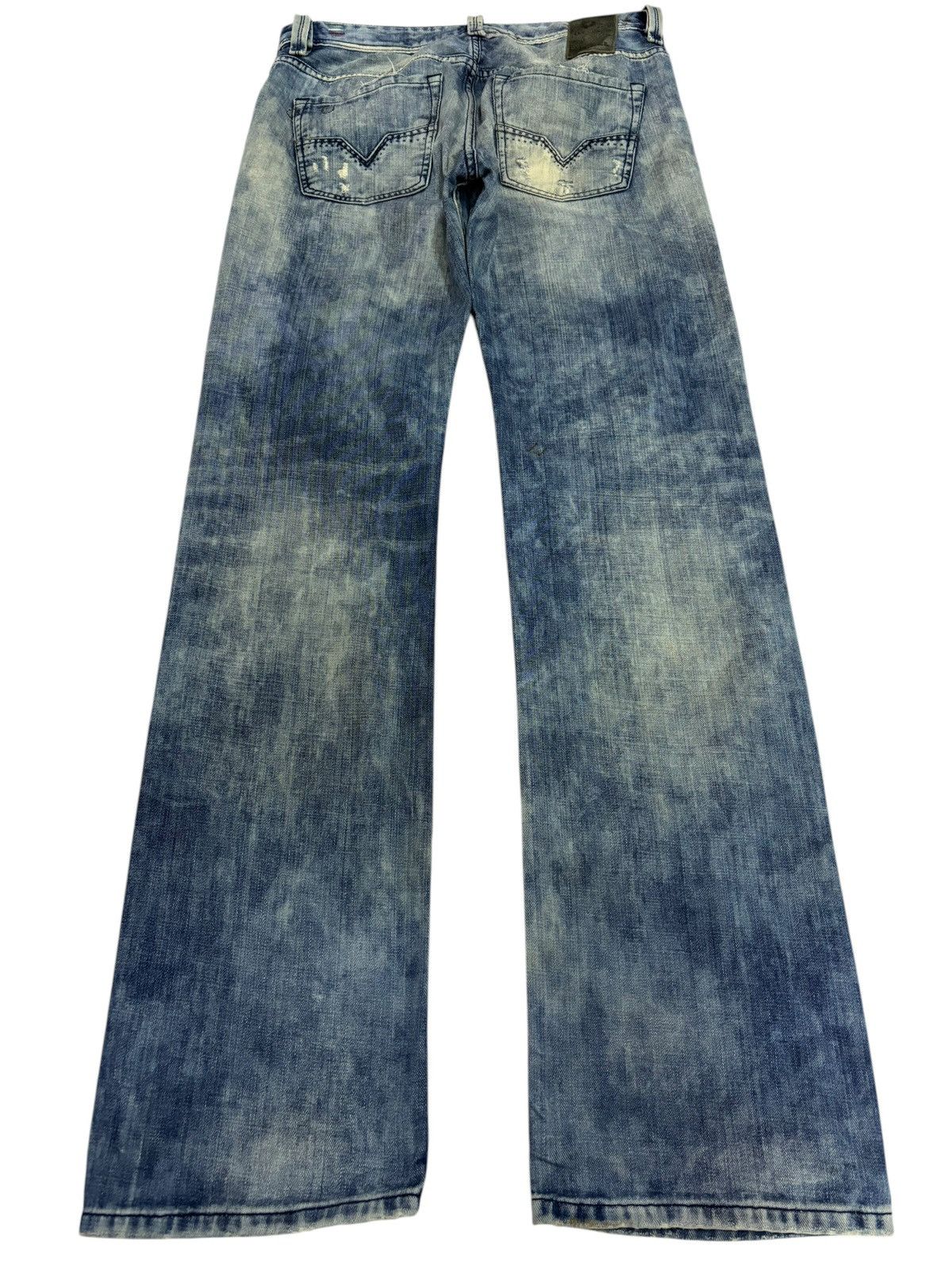Diesel × Diesel Black Gold 90s Vtg Diesel Black Tag Destroyed Acid Washed Jeans Size US 31 - 2 Thumbnail