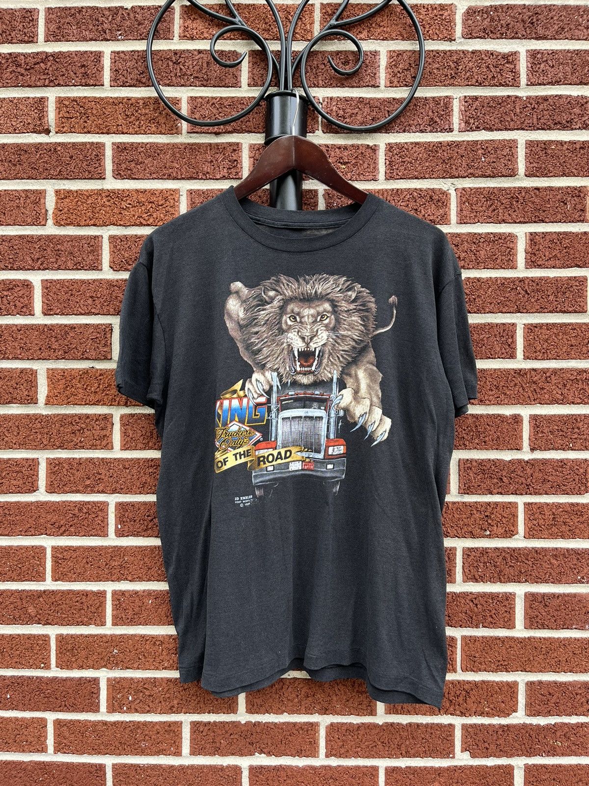 Vintage 3D Emblem 1989 Truckers Only King of the Road Size US L / EU 52-54 / 3 - 1 Thumbnail