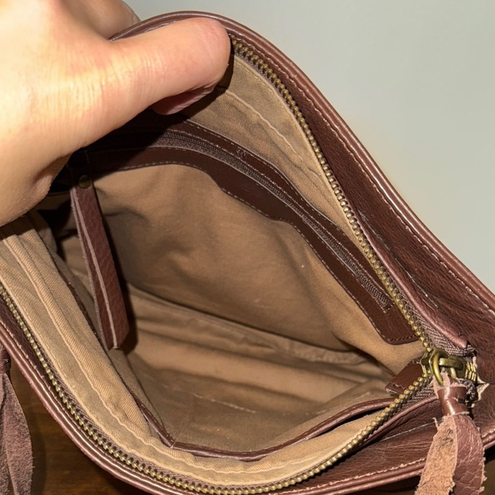 Lucky Brand Lucky Brand Dixie Brown Leather Studded Crossbody Purse Size ONE SIZE - 5 Thumbnail