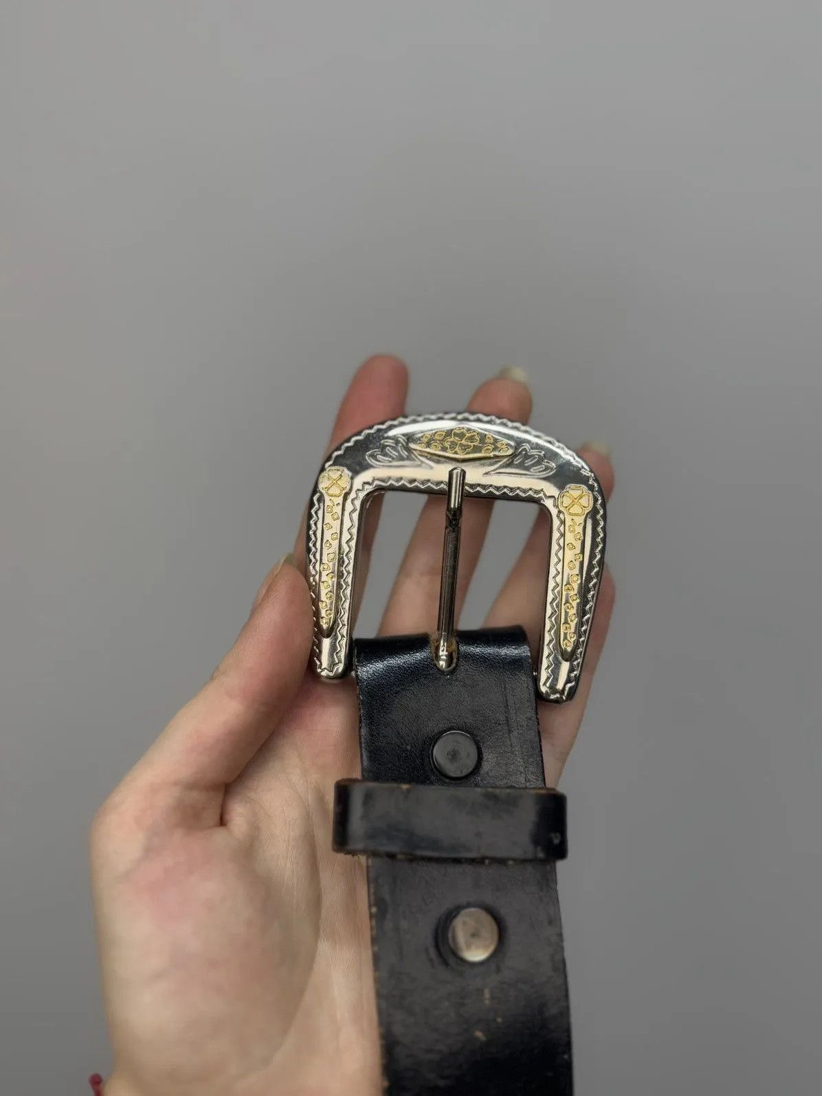 Harley Davidson Vintage 90s Japan Leather Black Belt Hysteric Glamour Style Size ONE SIZE - 2 Thumbnail