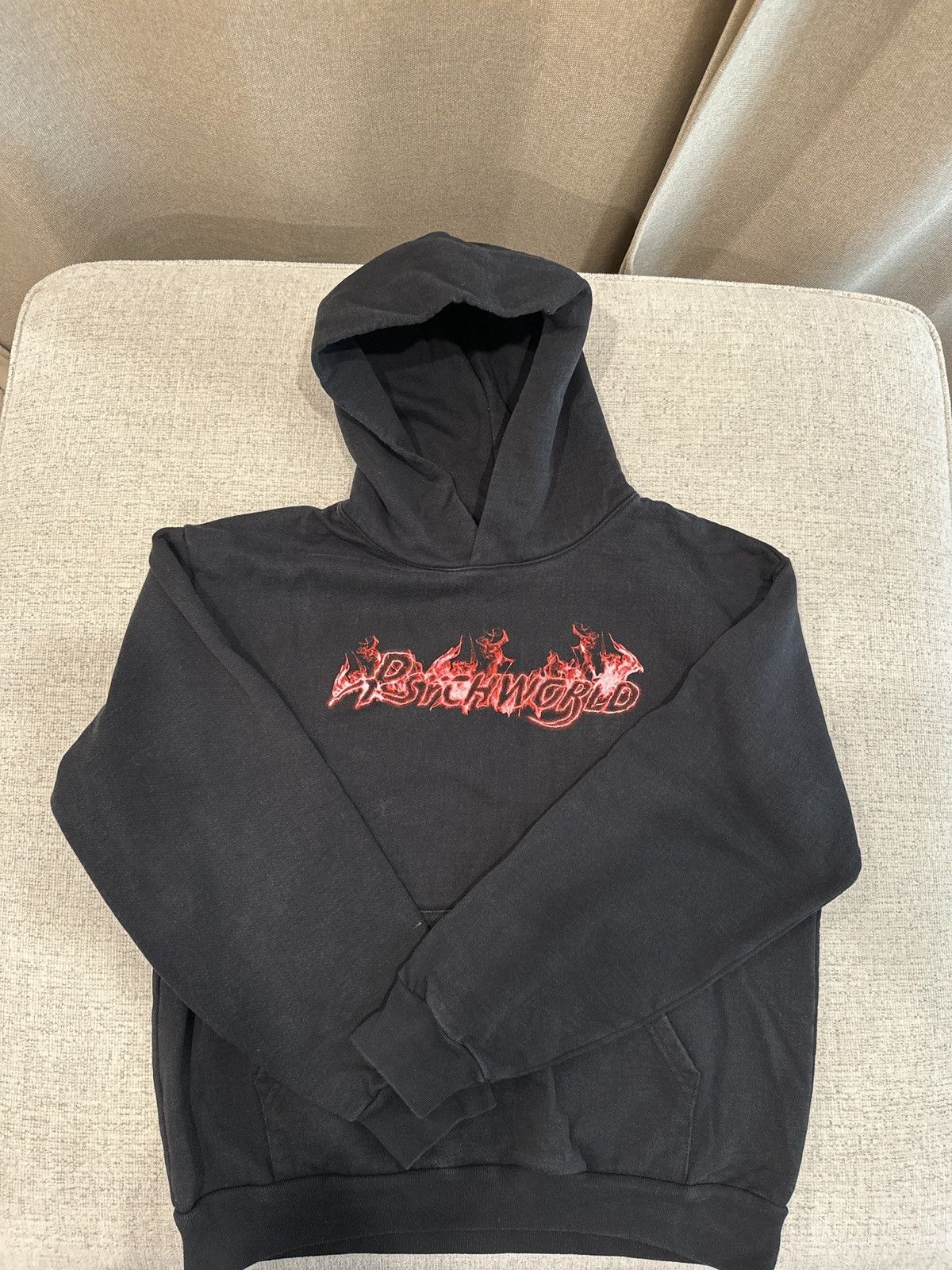 Psychworld Psychworld Flame Logo Hoodie - Black (Size Large) Size US L / EU 52-54 / 3 - 4 Thumbnail