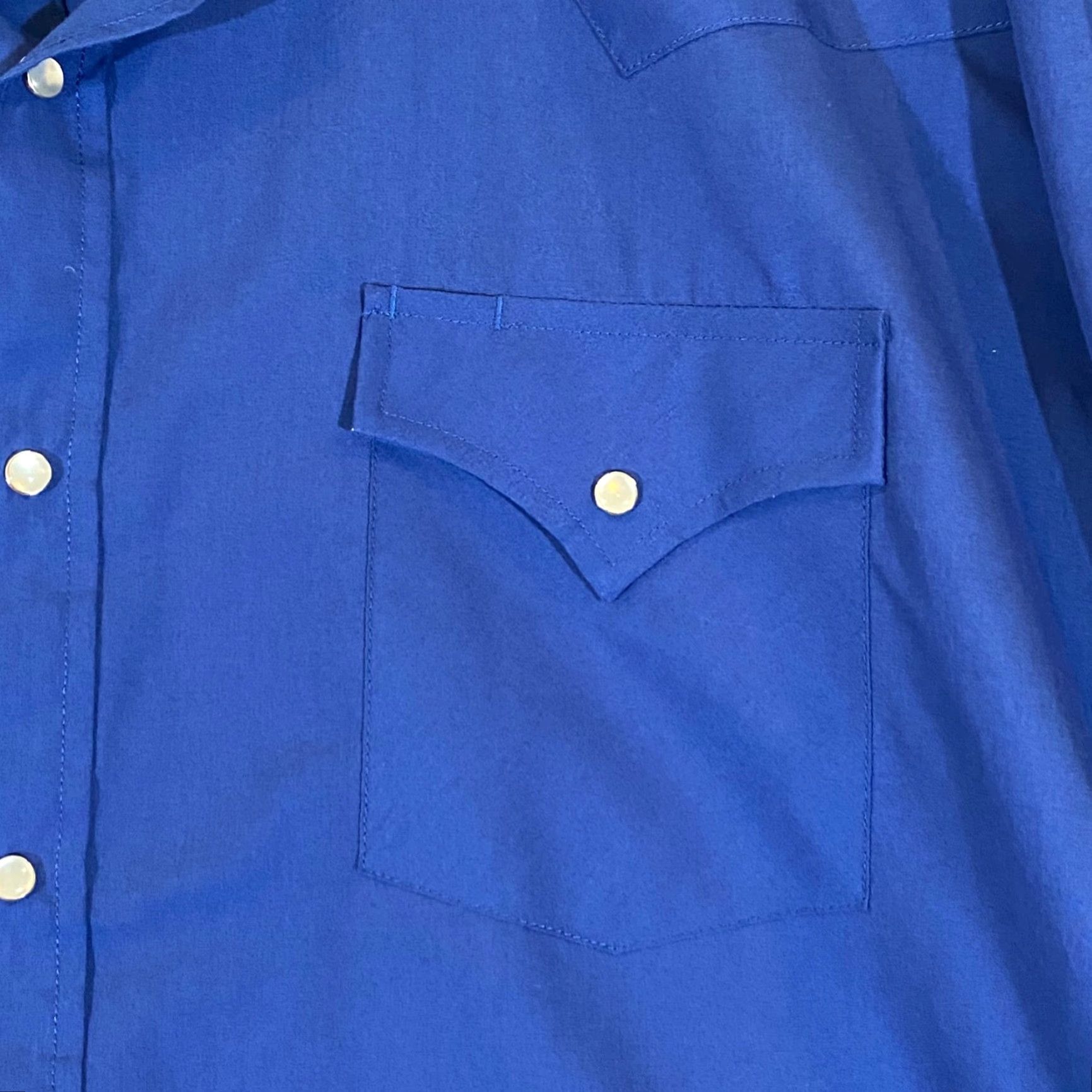 Vintage Sheplers Shirt Mens 18.5-35 Tall Blue Pearl Snap Western Cowboy Outdoors L/S Size US XXL / EU 58 / 5 - 4 Thumbnail