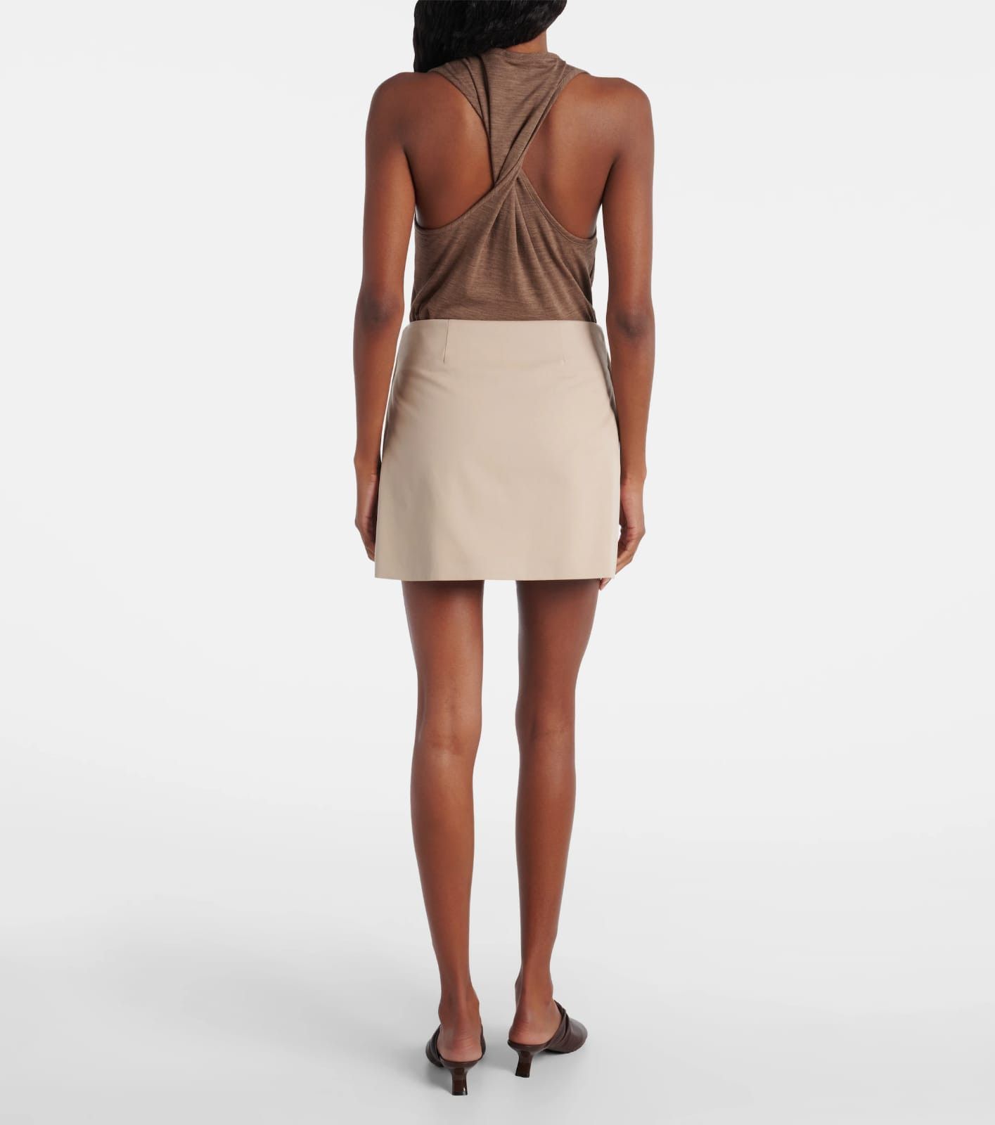 Loewe o1in1g0526 Gabardine Mini Skirt in Beige Size 27" / US 4 / IT 40 - 3 Thumbnail