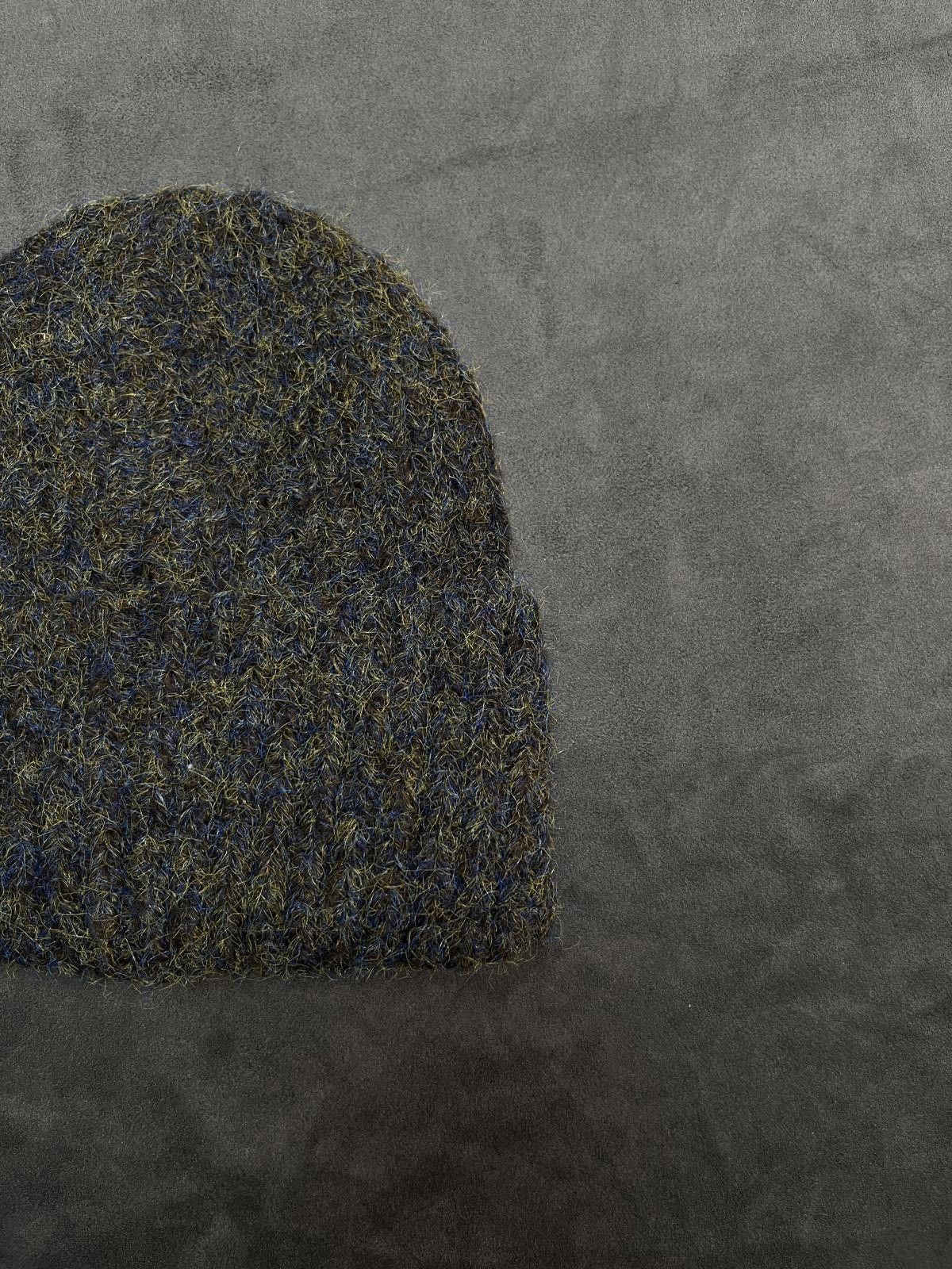 Japanese Brand Green & Blue Ribbed Beanie – Cozy Knit Hat for Fall & Winter Size ONE SIZE - 3 Thumbnail