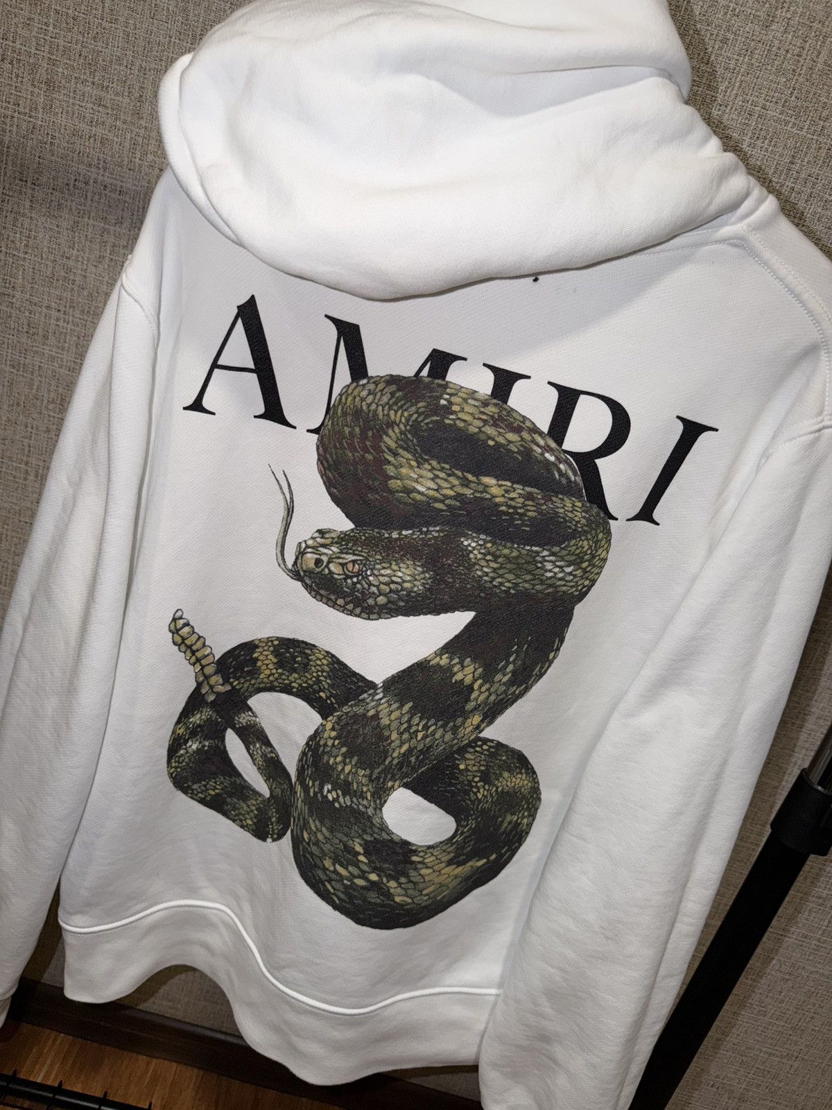 Amiri AMIRI MA SNAKE LOGO WHITE HOODIE Size US L / EU 52-54 / 3 - 4 Thumbnail