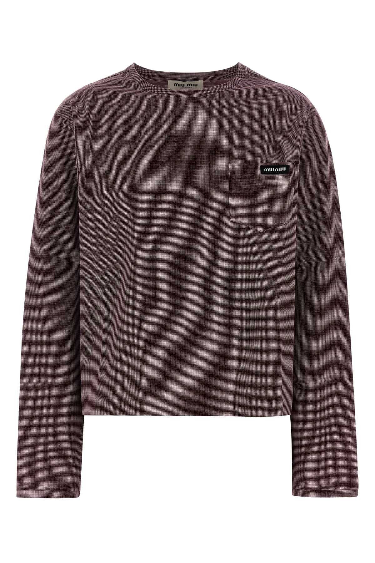 Miu Miu Two-Tone Jersey T-Shirt Size S / US 4 / IT 40 - 1 Thumbnail