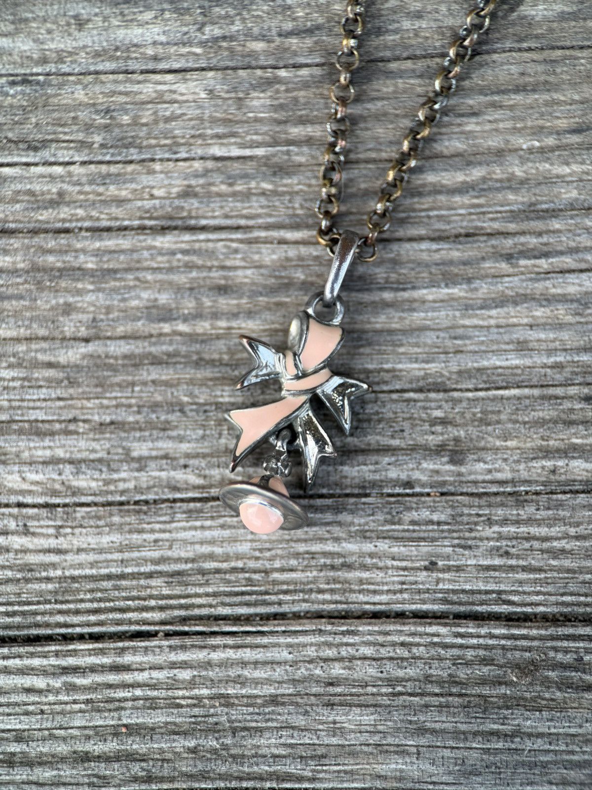 Vivienne Westwood Vivienne Westwood Small Ribbon Pendant Necklace Pink Size ONE SIZE - 3 Thumbnail
