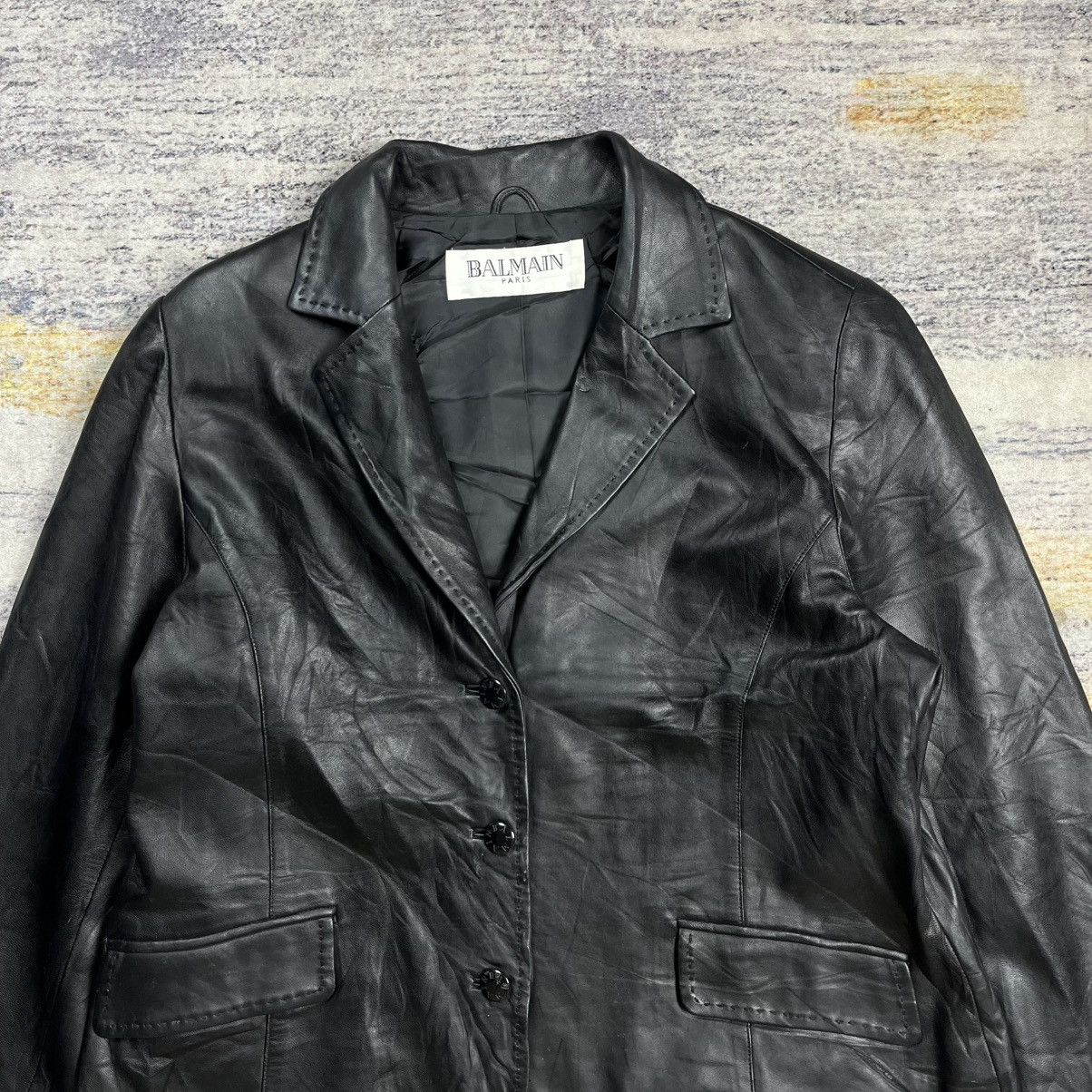 Vintage 90s balmain leather blazer