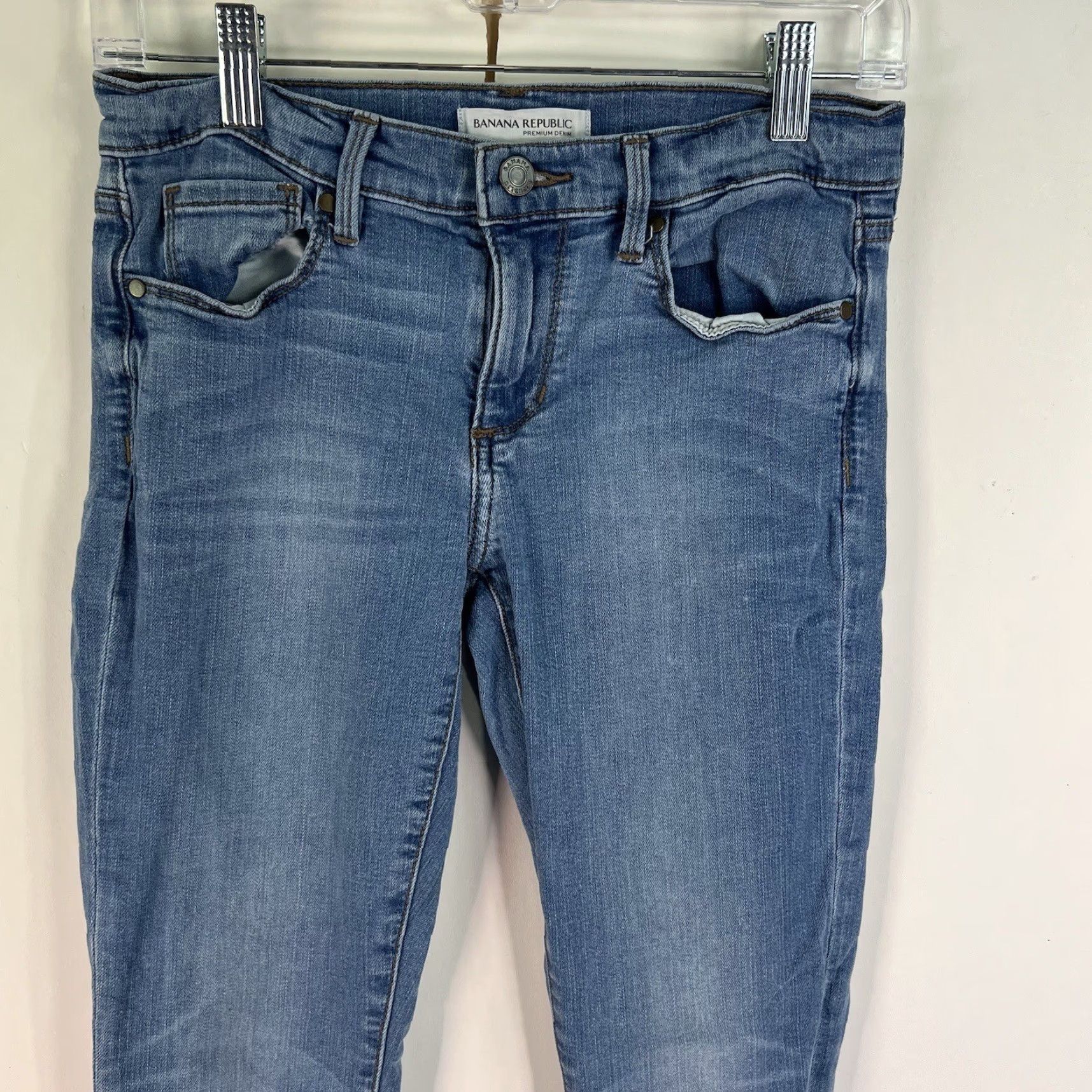 Banana Republic Banana Republic Jeans Skinny Cropped Side Zip Cuff Denim Womens 26 Blue 26X25 Size 26" / US 2 / IT 38 - 2 Thumbnail