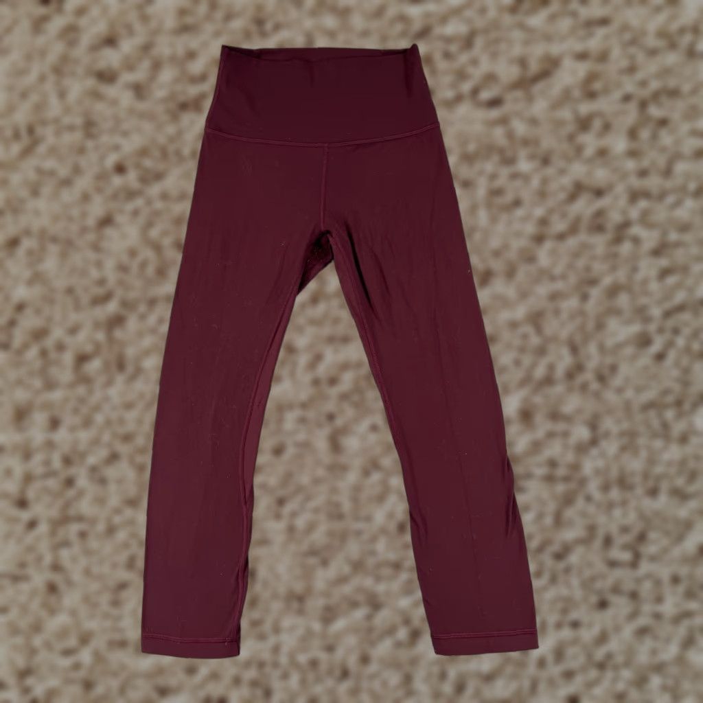 Lululemon Lululemon Leggings Womens 2 Red Wunder Under Crop Yoga High Rise LW6AG0S Cropped Pockets 22in Inseam Relaxed Skinny Size 26" / US 2 / IT 38 - 1 Thumbnail